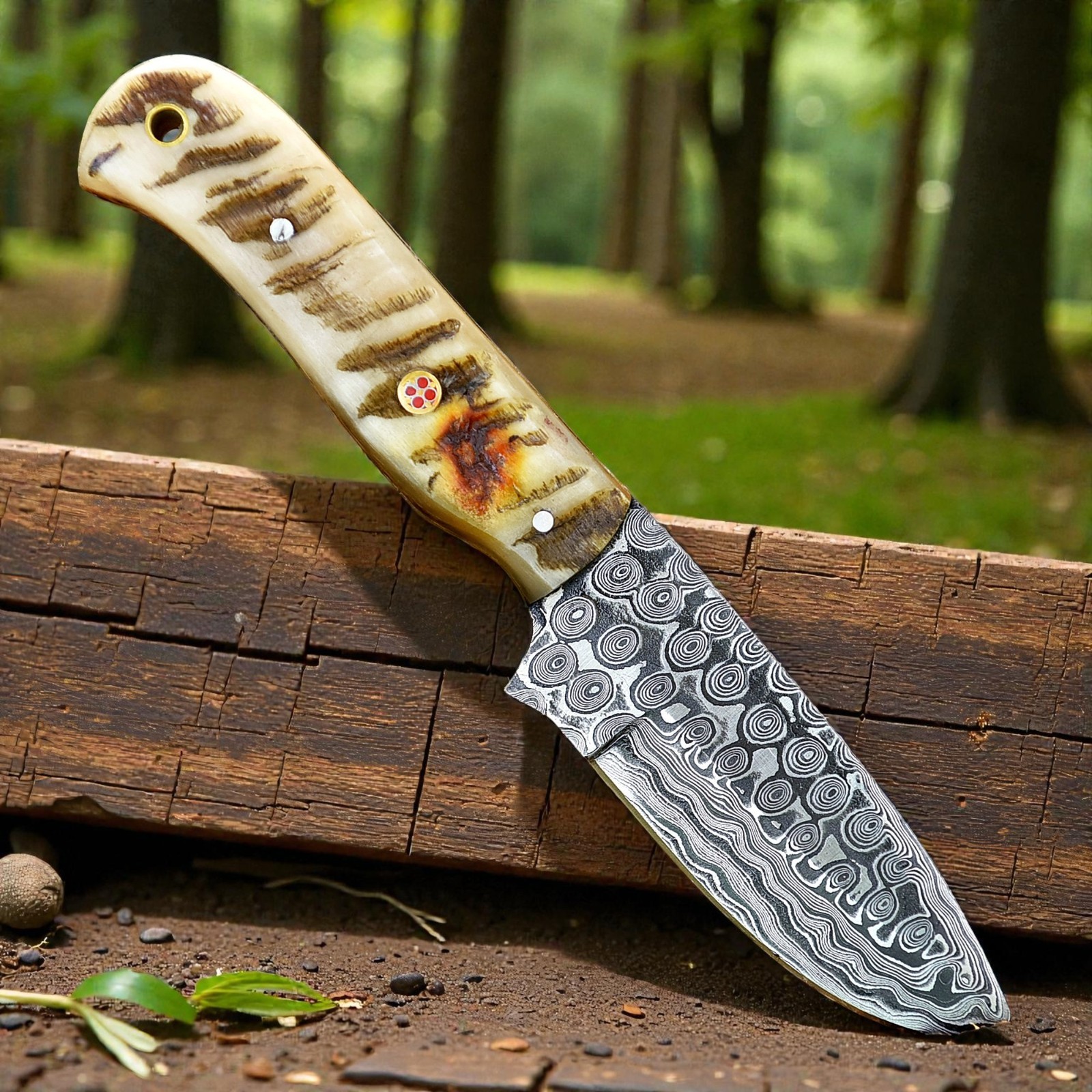 Custom Hand Made Forged Damascus Steel Blade Tactical Hunting Knife 2935