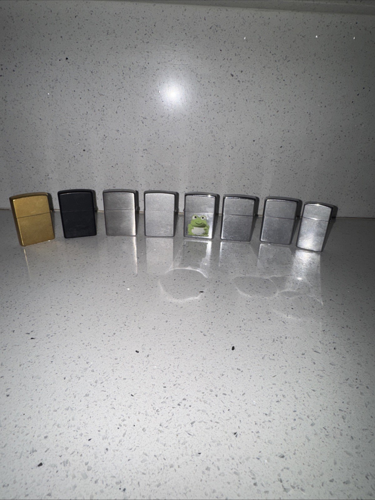 Vintage Zippo Lighter Lot of 8 – Chrome Black Gold Brass & Slim Windproof