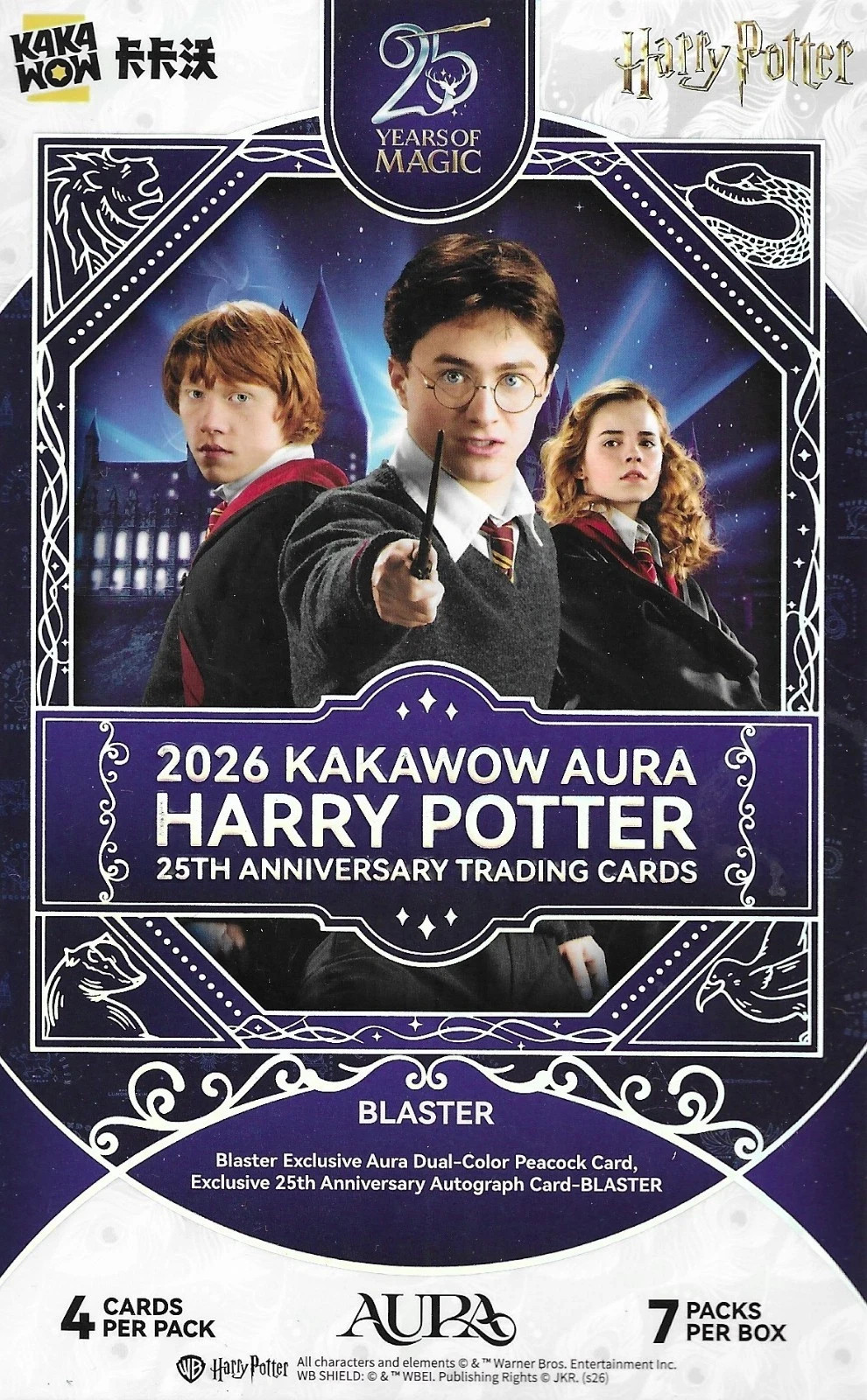 2026 Kakawow Aura Harry Potter 25th Anniversary Factory Sealed Blaster Box