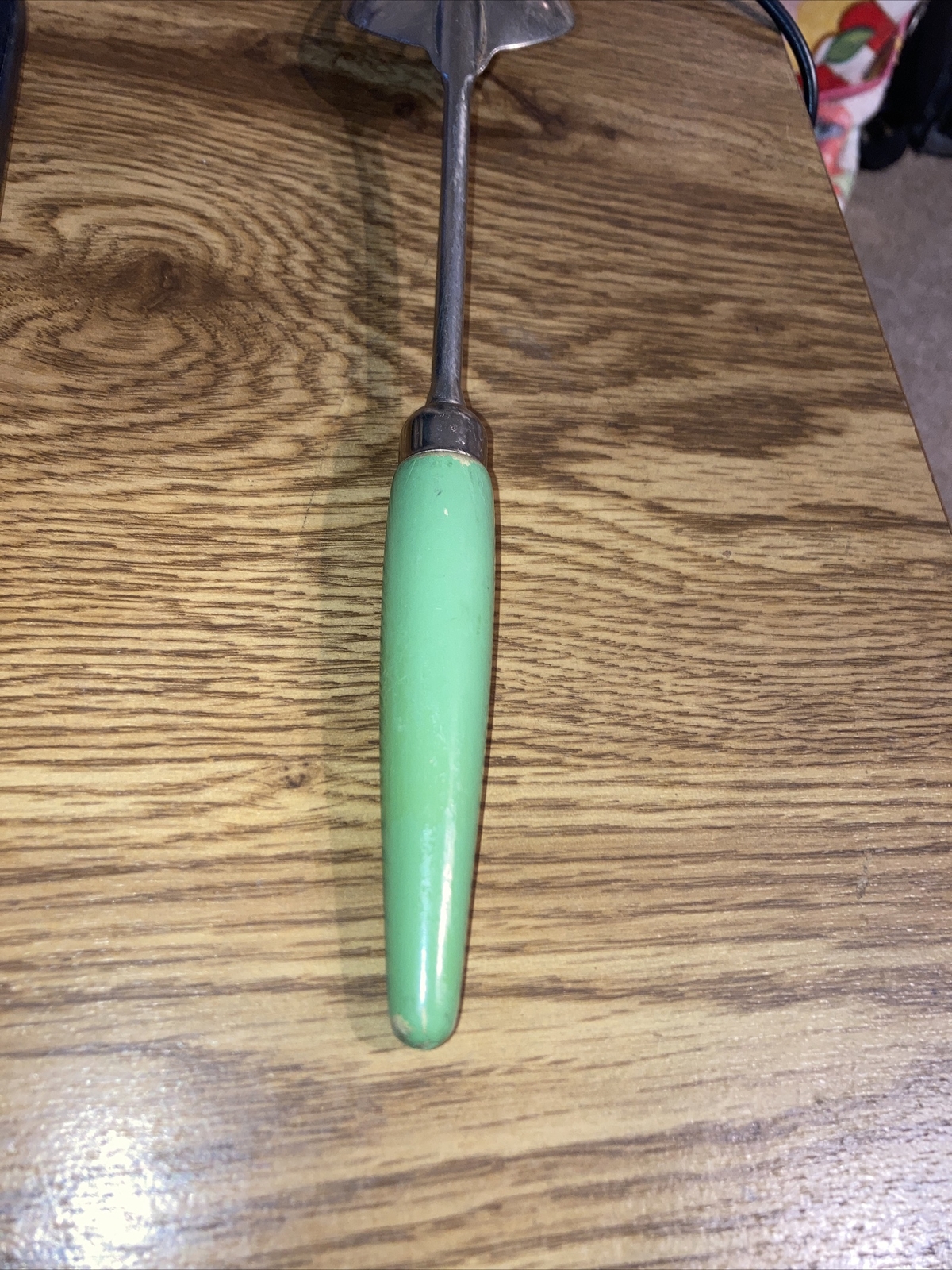 Vintage A&J USA Scraper Spoon, Slotted with Wood Handle 12″ Farmhouse decor