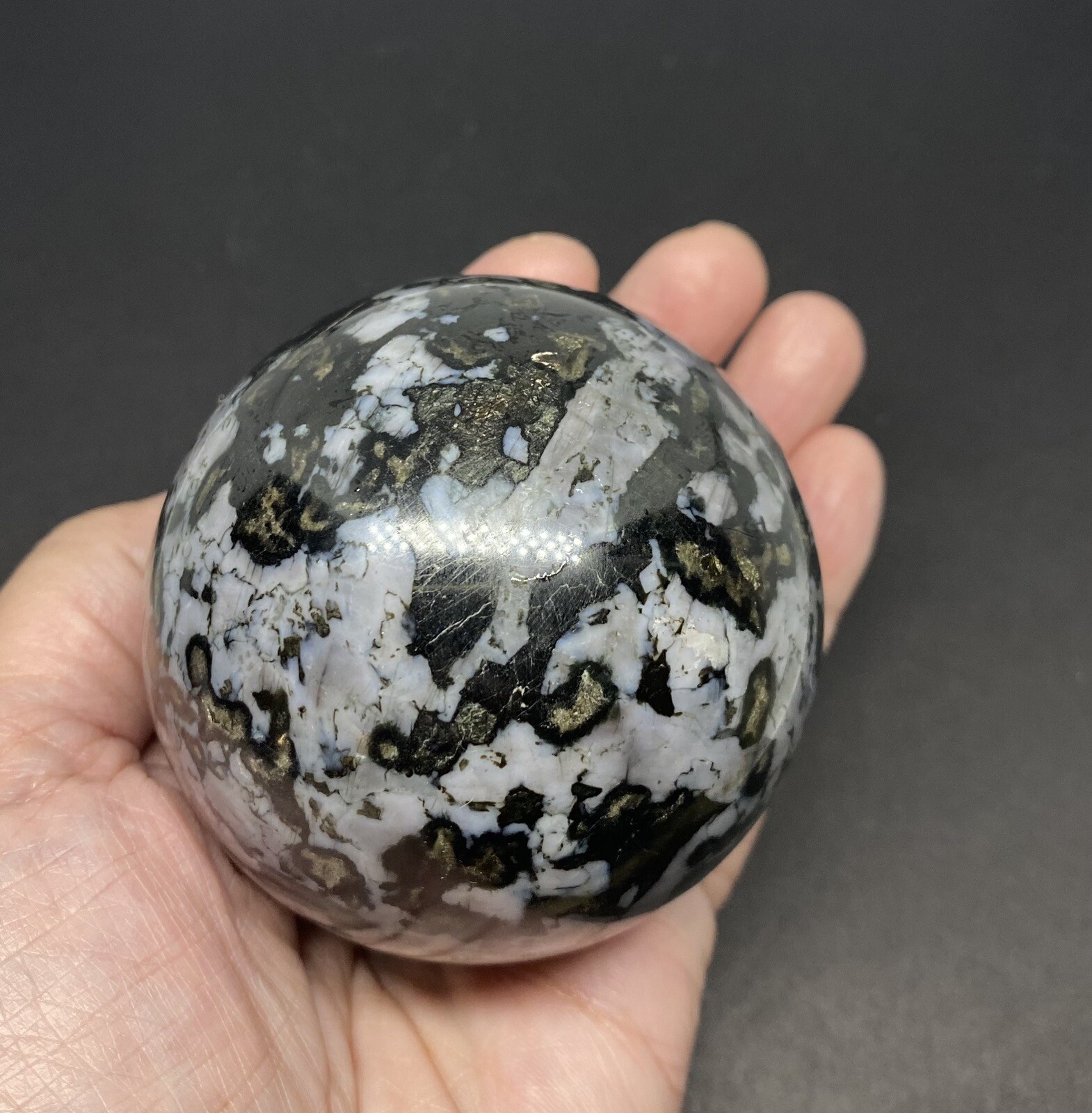Indigo Gabbro (Mystic Merlinite) Sphere From Madagascar 1.09lbs 68mm