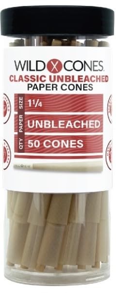 Classic Ultra Thin Pre Rolled Paper Cones 1 1/4 Size – 50 Count | Organic, Ch…