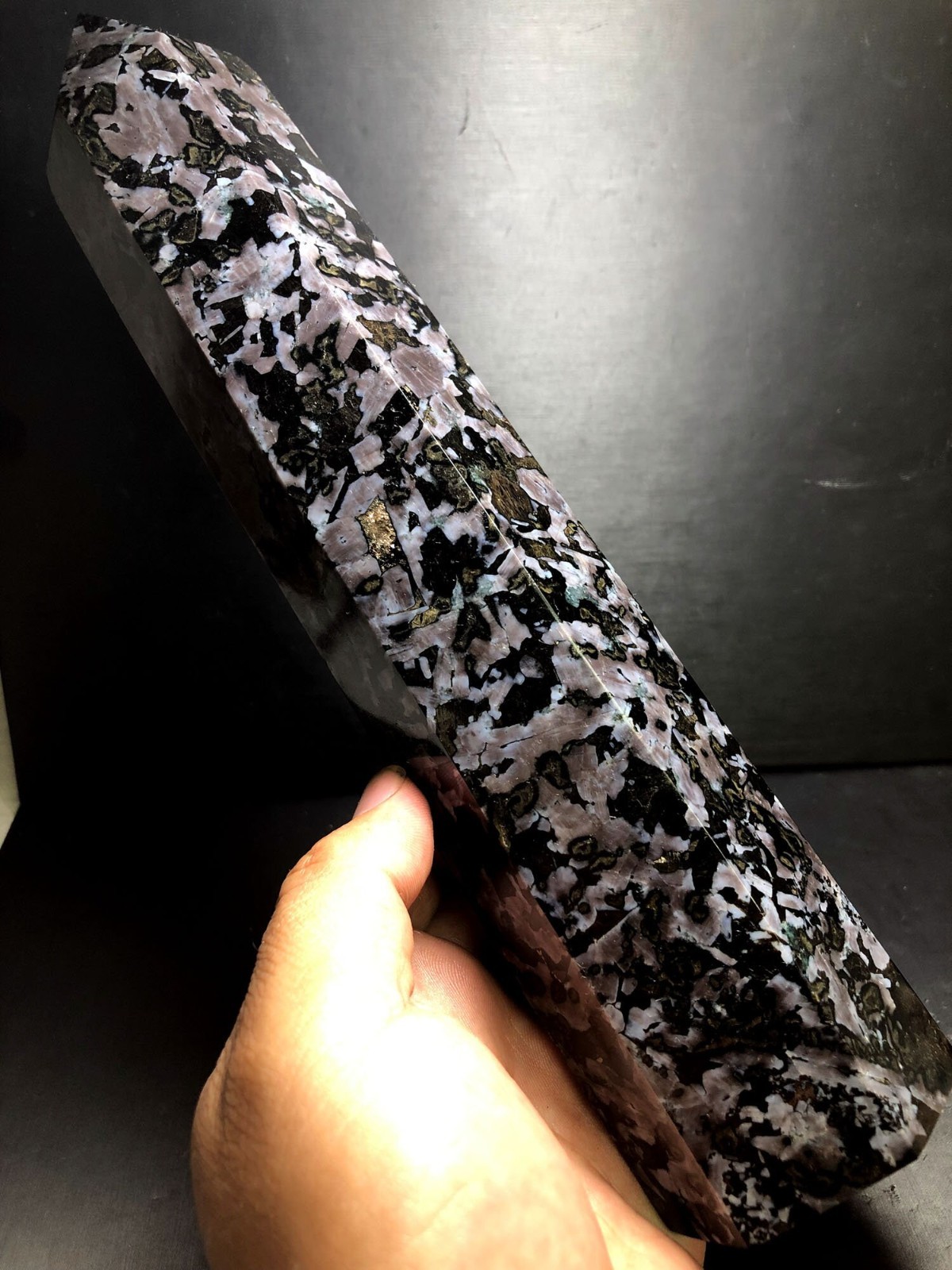 1224g 260mm Indigo Gabbro Terminated Generator Mystic Merlinite Crystal Point