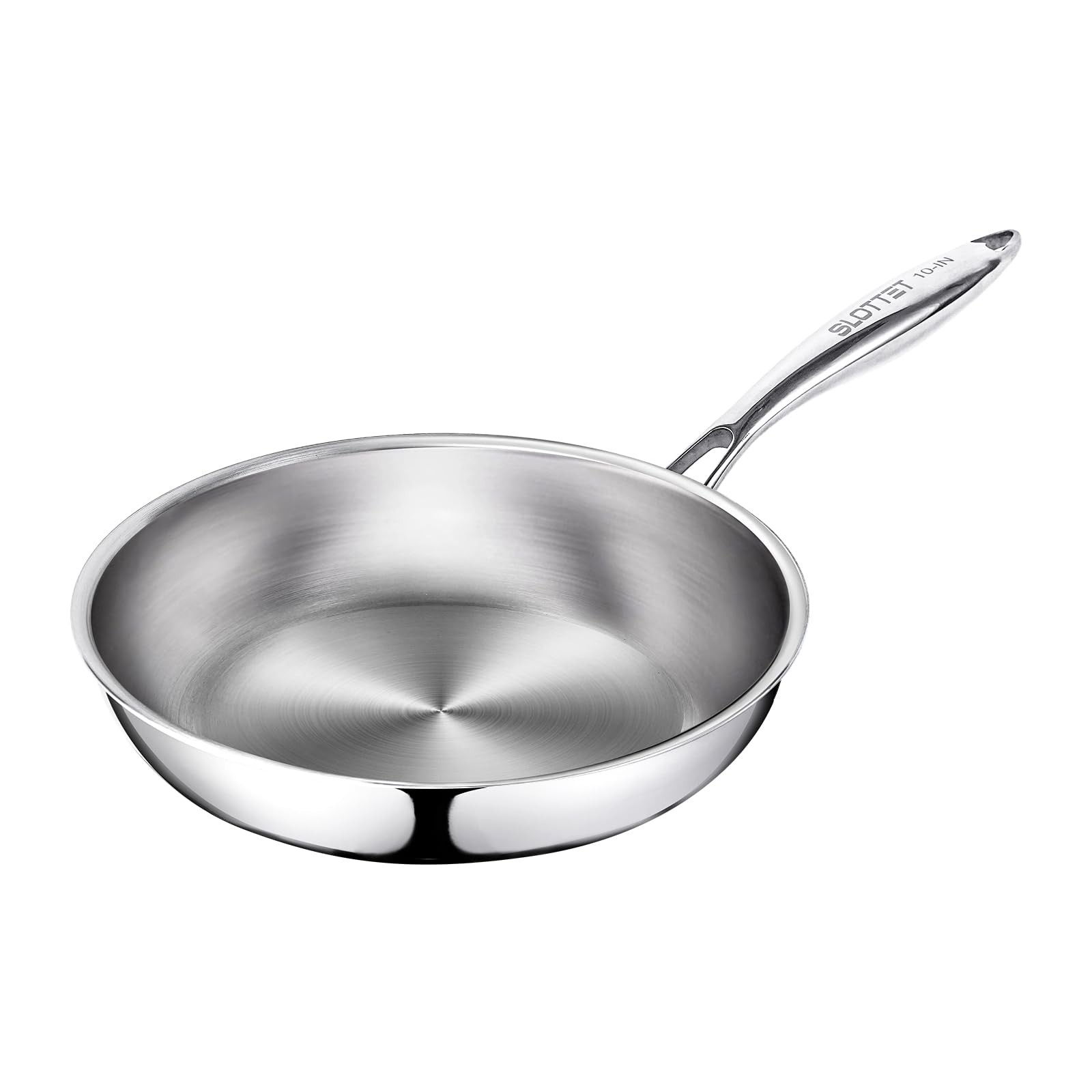 8 Inch Tri-ply Stainless Steel Frying Pan, Full-clad No Coatings Skillet With