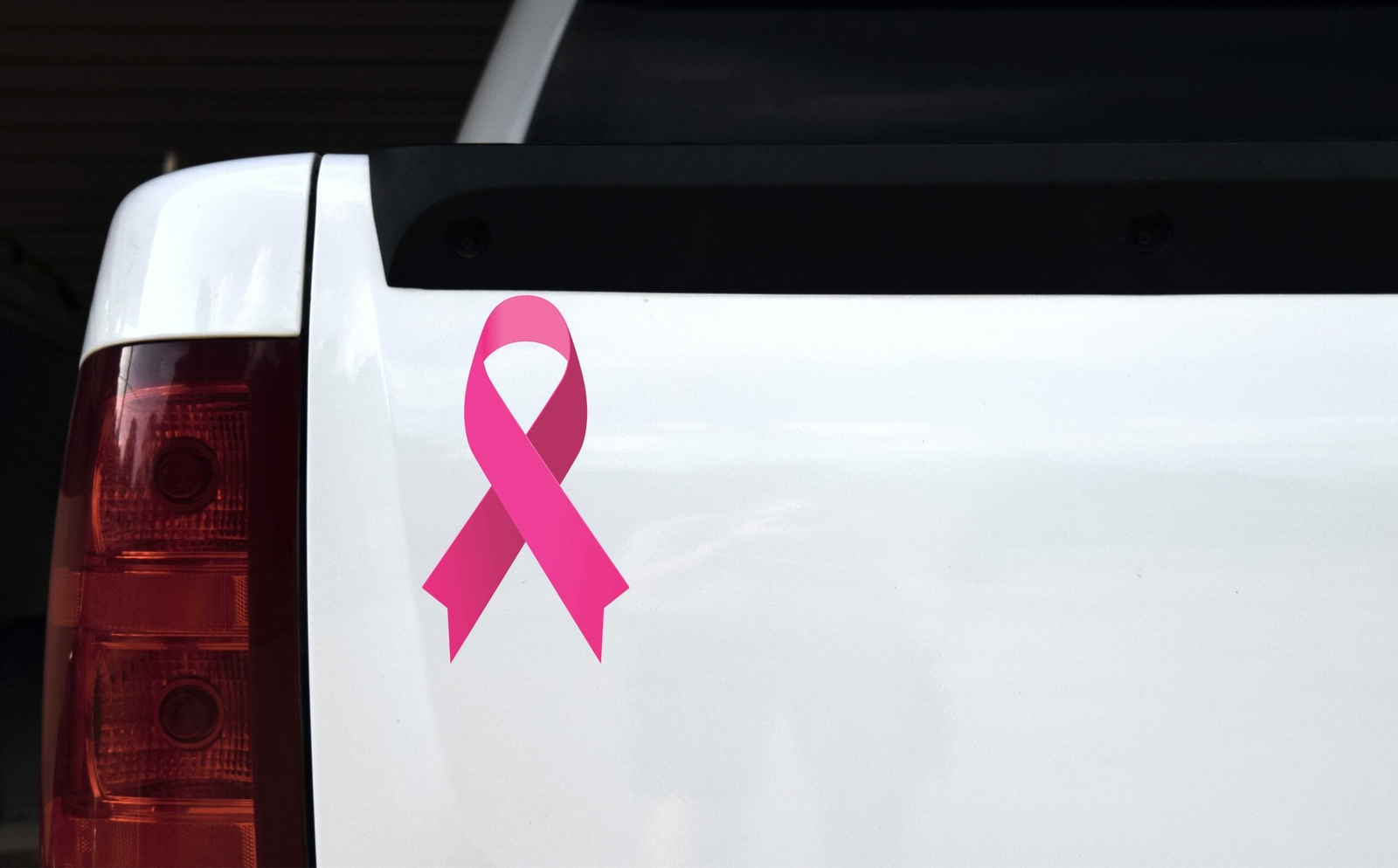 4.5in x 8in Pink Breast Cancer Awareness Ribbon Vinyl Sticker Car Bumper Decal