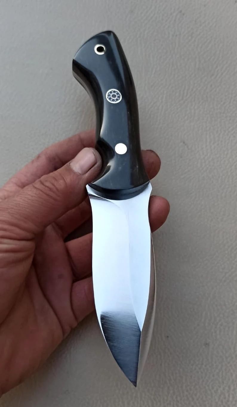 Hunting Knife 1075 Carbon Steel and Micarta Handle Fixed Blade Made