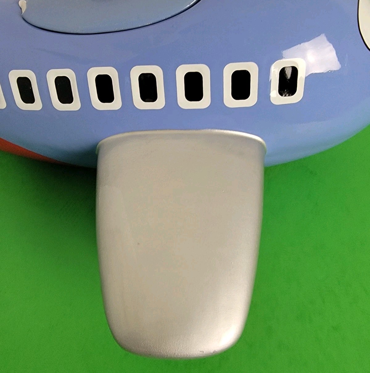 Vintage Southwest Airlines Ceramic Blue Airplane Cookie Jar – Chipped Lid.
