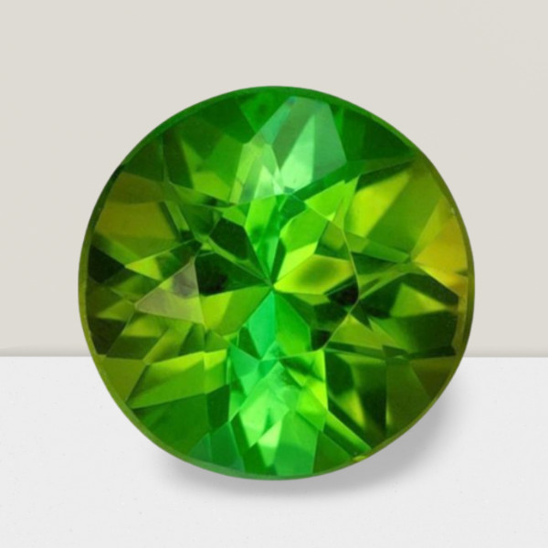 Green Tourmaline Round Cut Gemstone 0.15 Cts – 3 mm VVS Loose Gem
