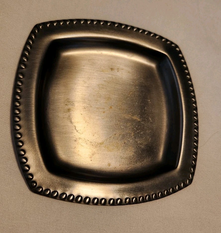 Partylite Pewter Candle Holder Trio In Original Box Beaded Edge Made In India
