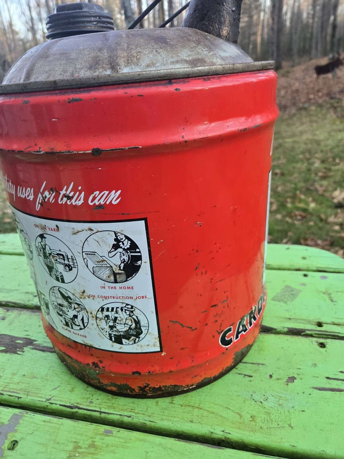 Vintage Binghams Cardinal Brand 5 Gal. Gas Can Cleveland Ohio