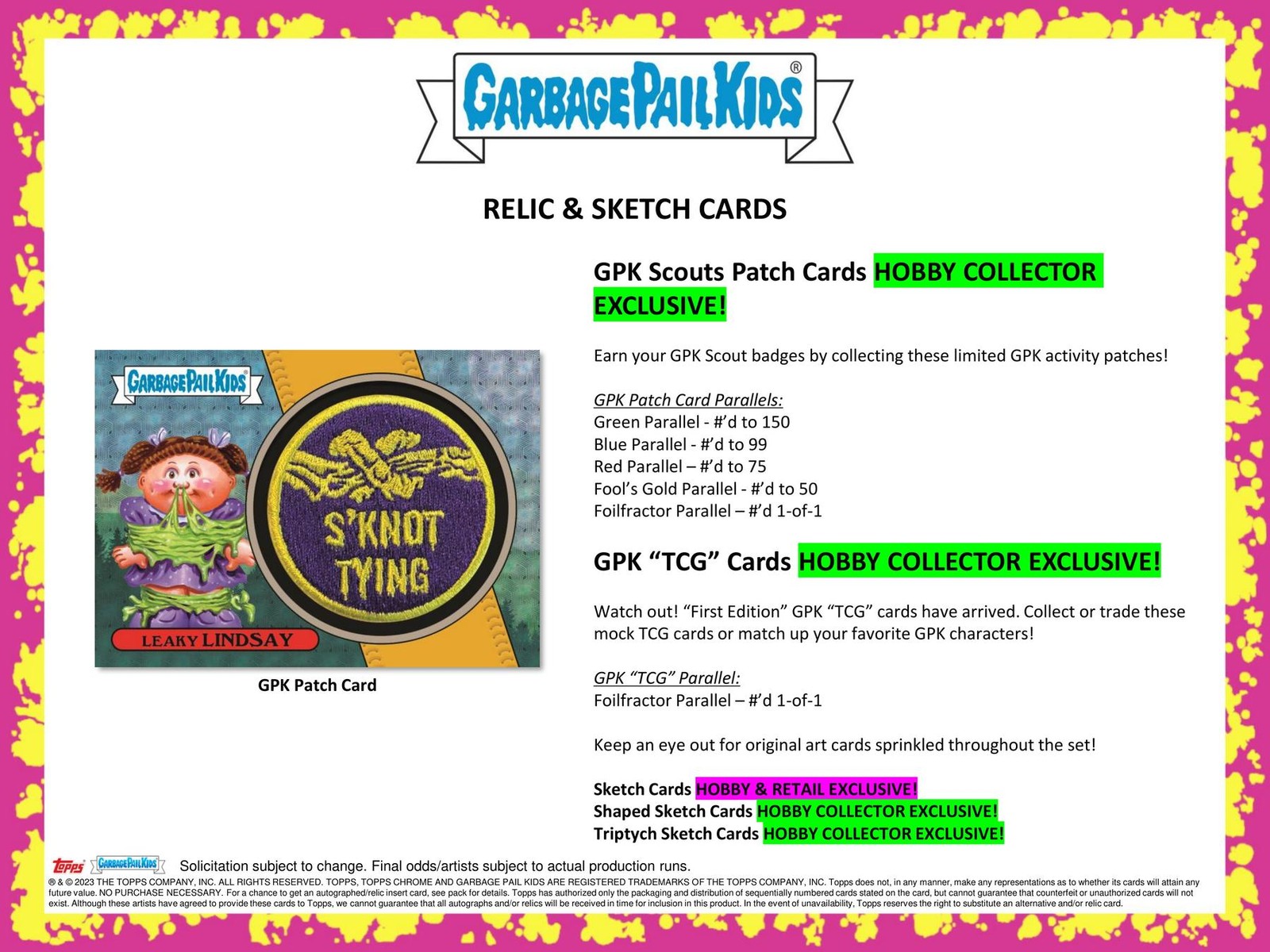GARBAGE PAIL KIDS SERIES 1: KIDS-AT-PLAY COLLECTOR HOBBY BOX (TOPPS 2024)