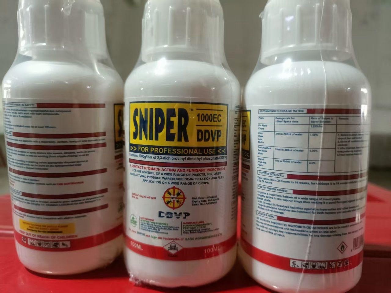 Sniper 1000EC DDVP Professional Insecticide 100ml (10 Bottles Bundle)