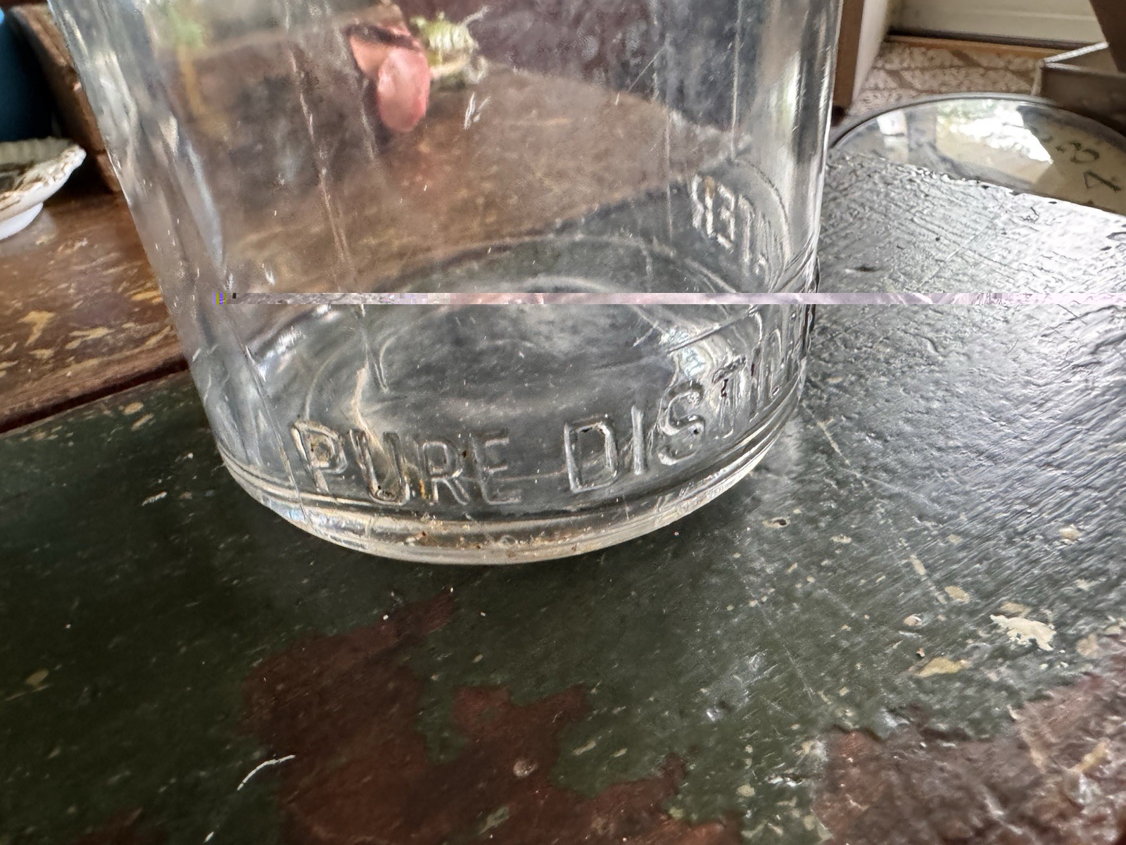 Antique Glass Distillata Water Bottle The City Ice & Fuel Co Cleveland, OH