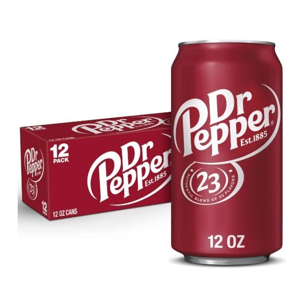 Dr Pepper Soda Pop, 12 fl oz, 12 Pack Cans