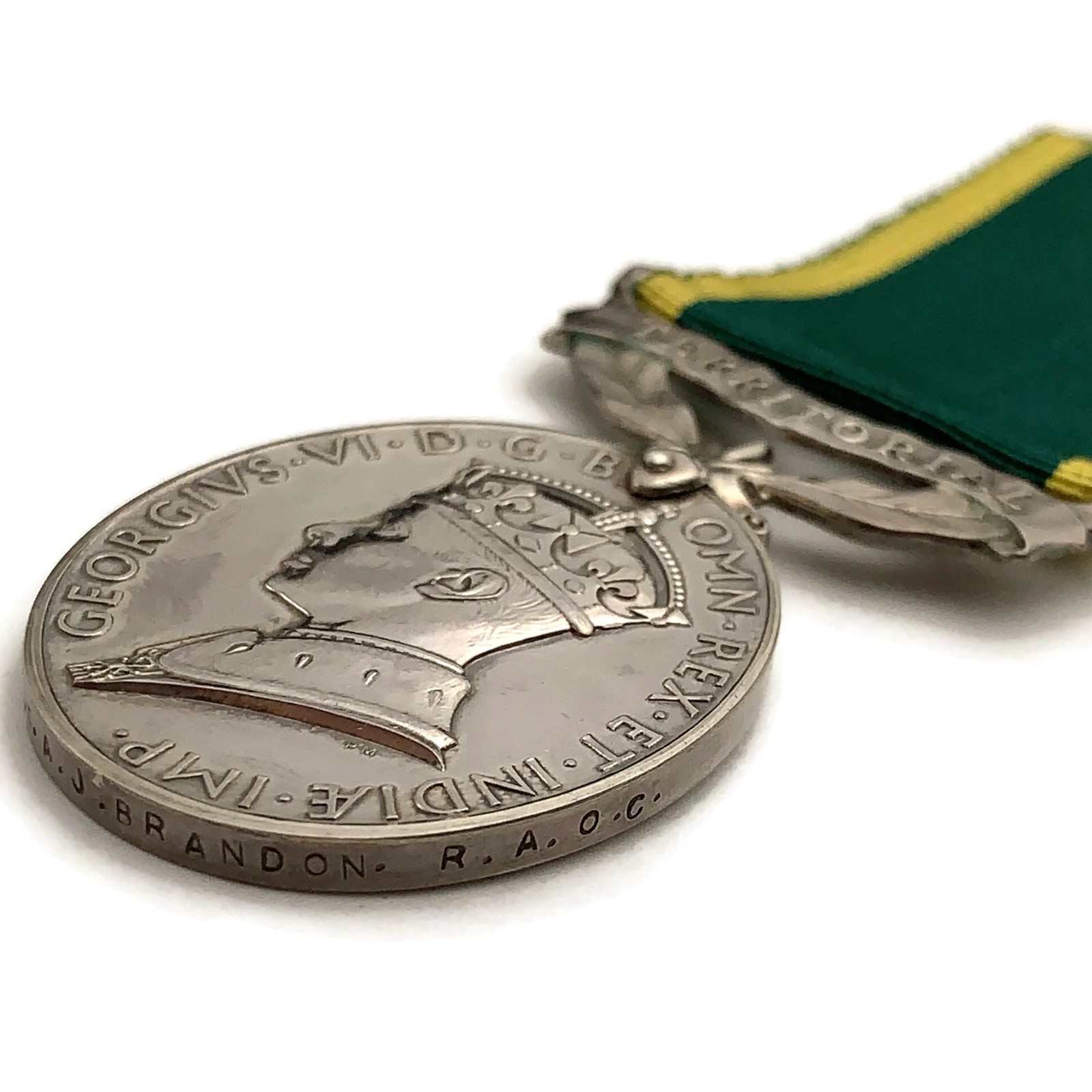 Royal Army Ordnance Corps RAOC – Territorial Efficient Service Medal – A BRANDON