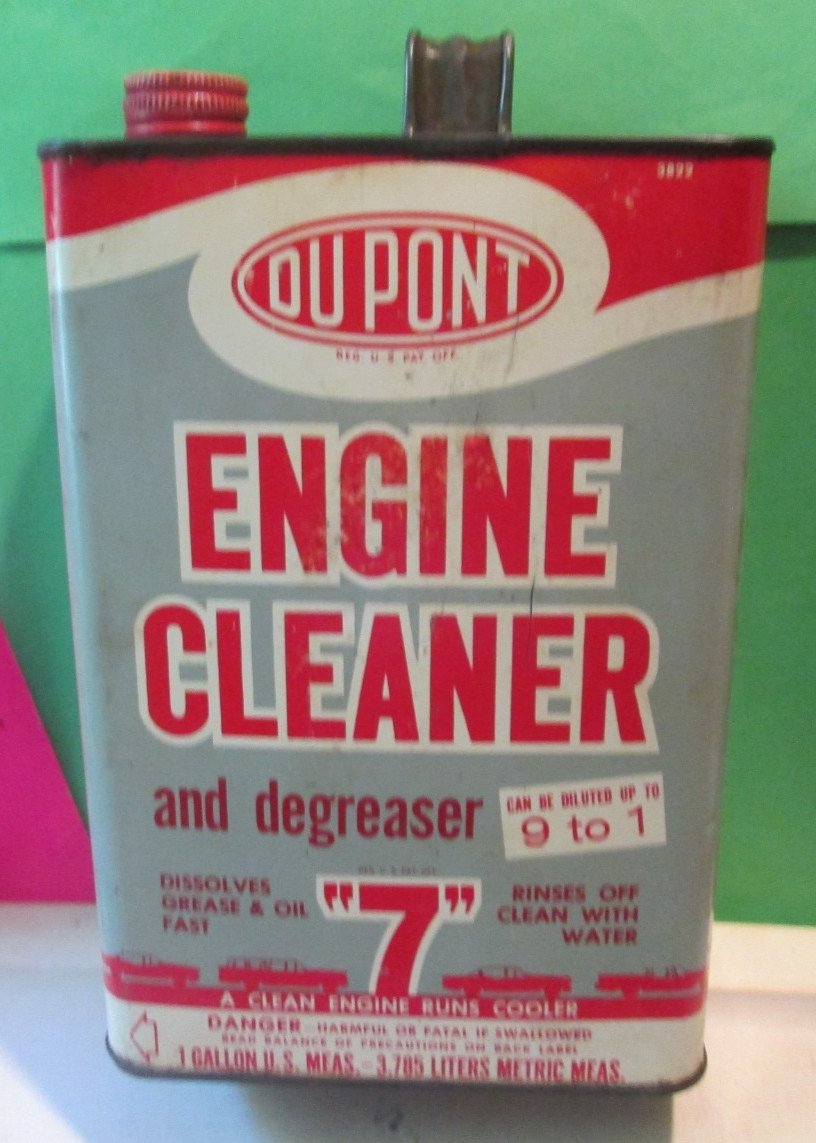 VTG DU PONT No 7 ENGINE CLEANER AND DEGREASER METAL TIN Can 3822 USA 1 gal