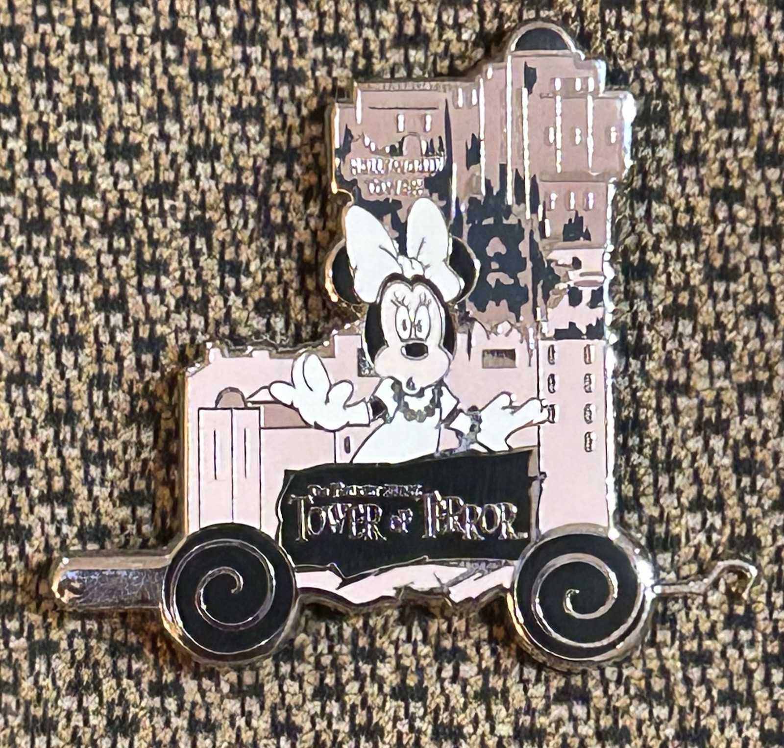 Disney 2012 DLR Disneyland Train Mystery Series Minnie Mouse Tower of Terror Pin