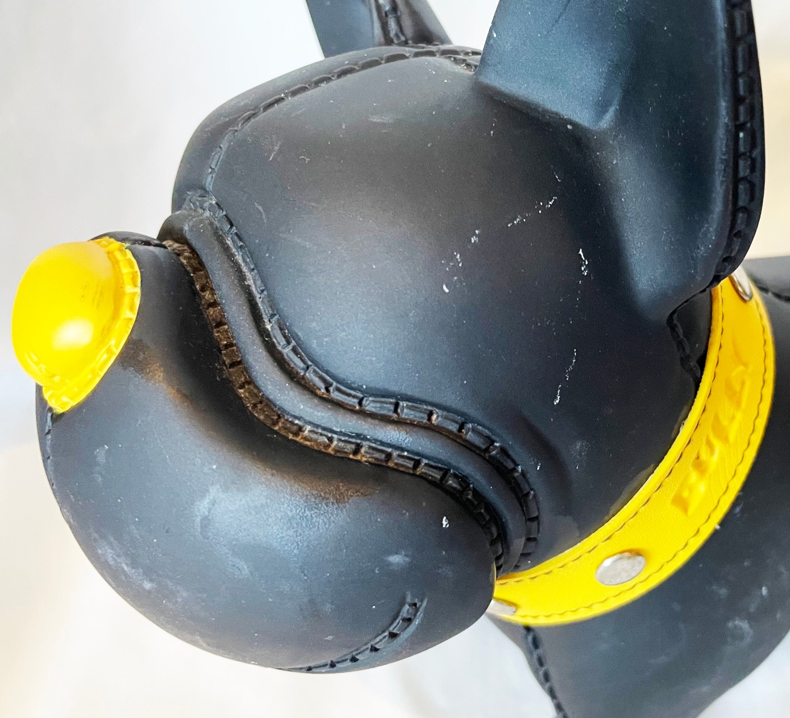 Sëmk Design The Pup’s Banker Black w/ Yellow Collar Bully Bulldog Dog Bank AS-IS