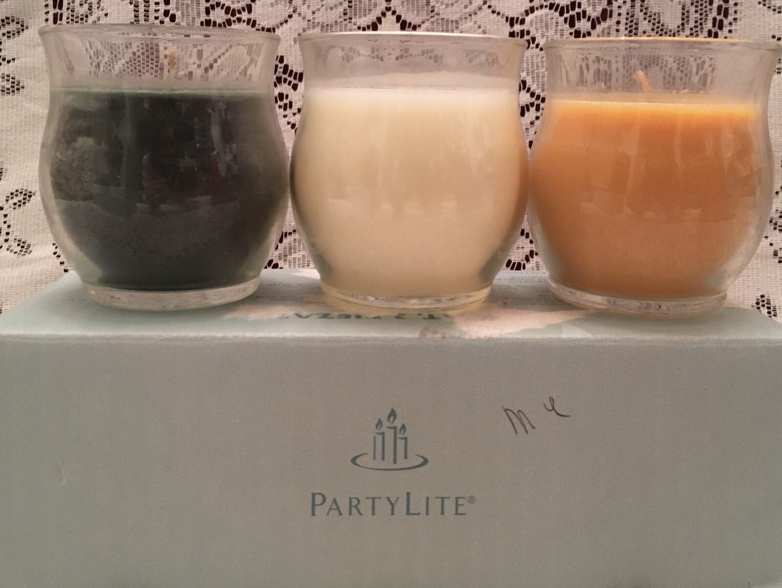 PartyLite Mini Jar Candles Lot 3 Pines Iced Snowberries Glowing Embers Christmas