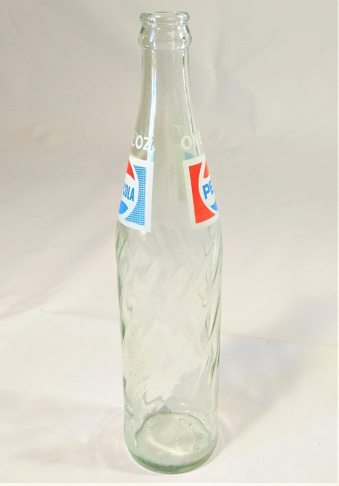 Pepsi Cola Bottle One Pt 16 Oz Return For Deposit Money Back Soda Pop Clear Vtg