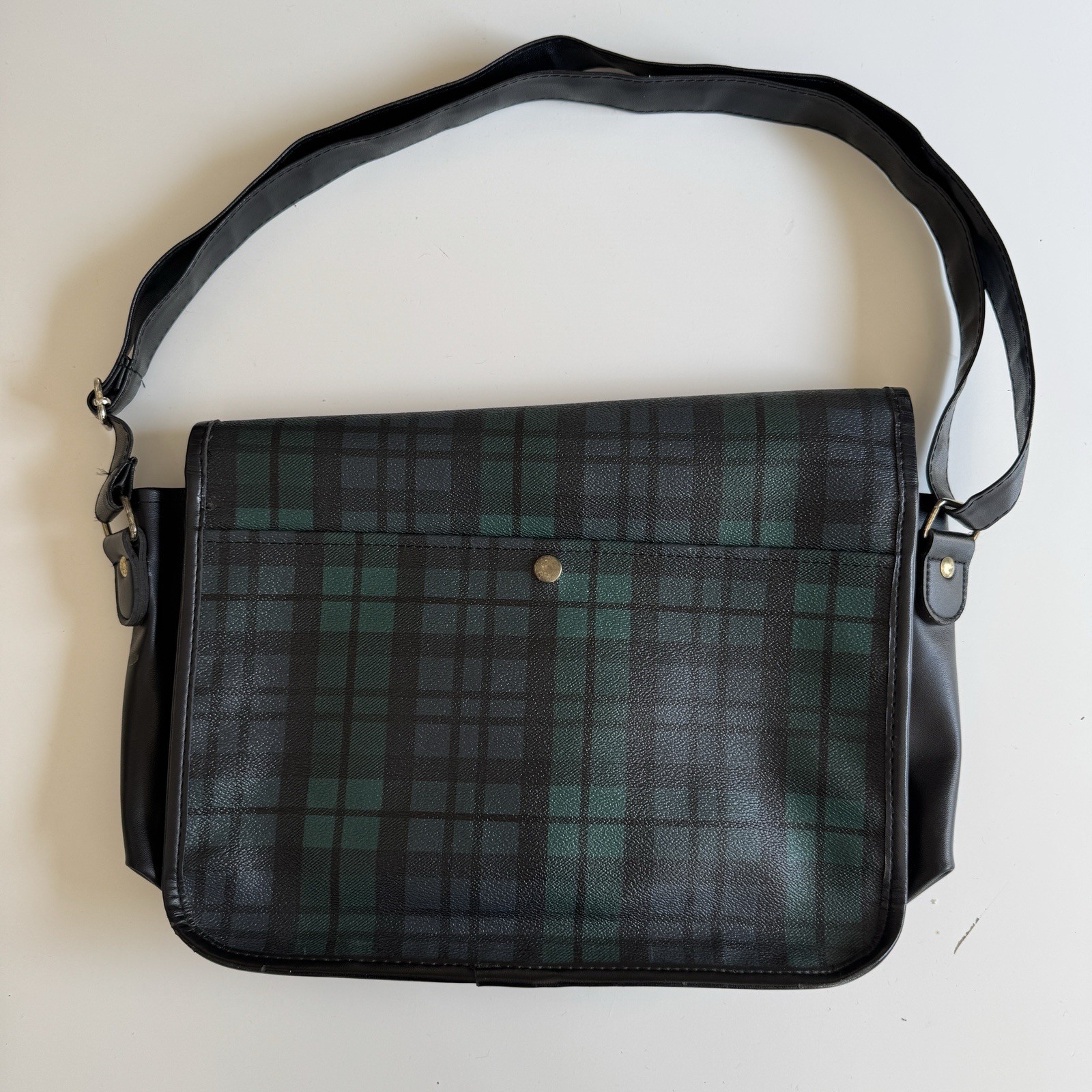 Vintage 90s Sanrio Keroppi Plaid Shoulder Messenger Courier School Bag 1994