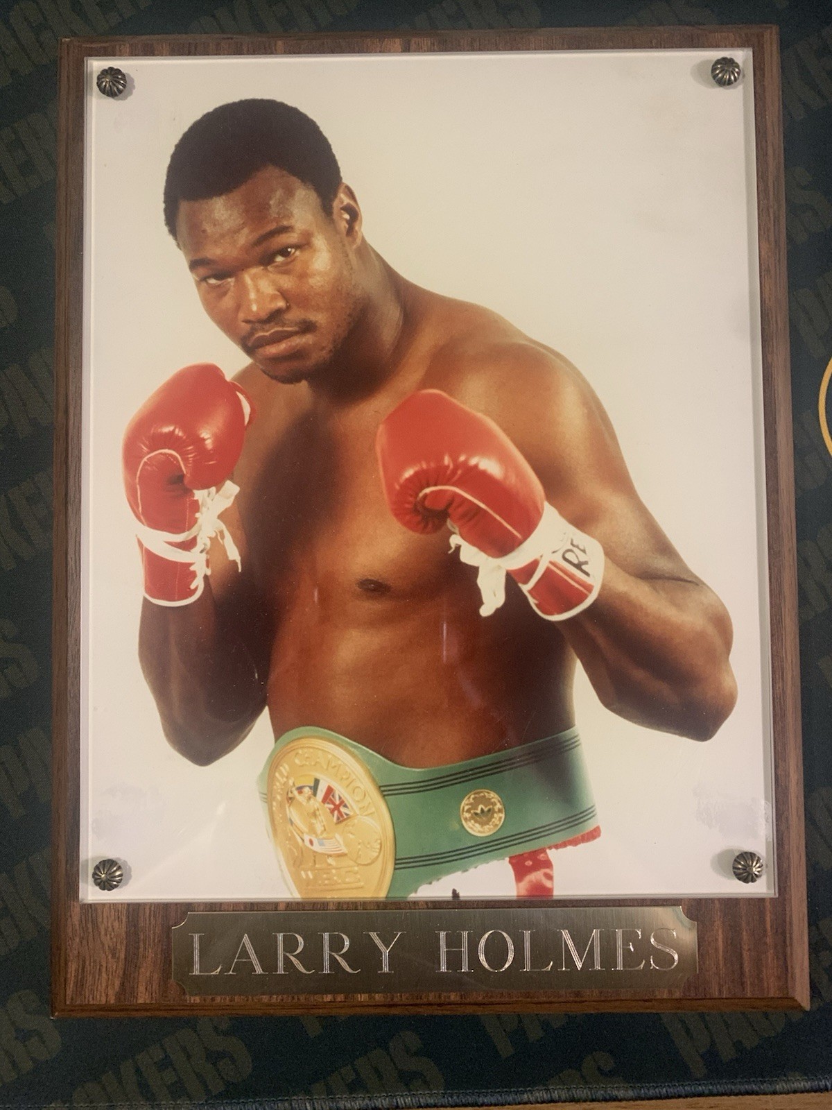 Larry Holmes Boxing Photo Plaque Wall Mounted, Vertical Rectangle Wood