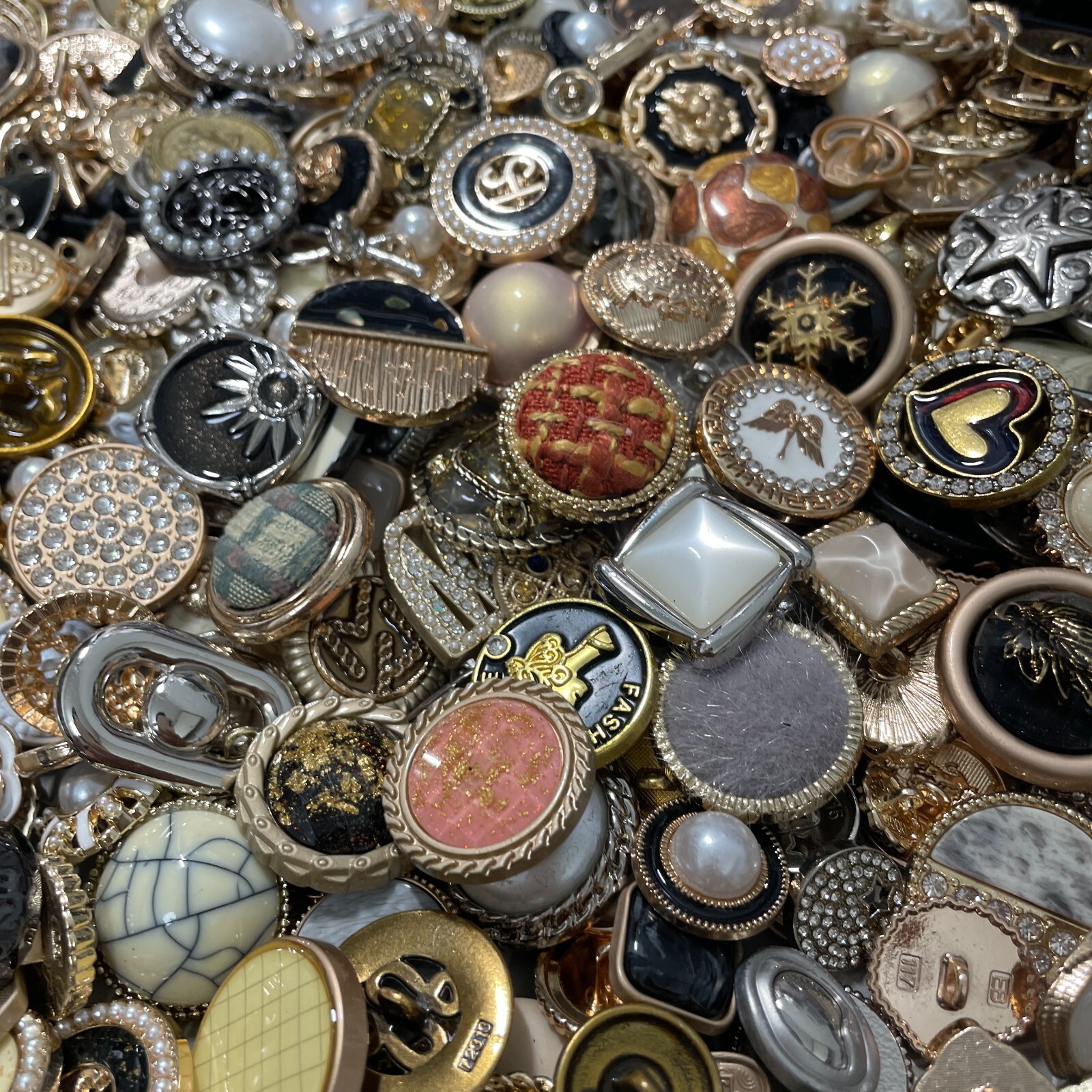 Estate Style Vintage Buttons Lot 50 Mixed Sizes Shapes Colors Sewing Lot