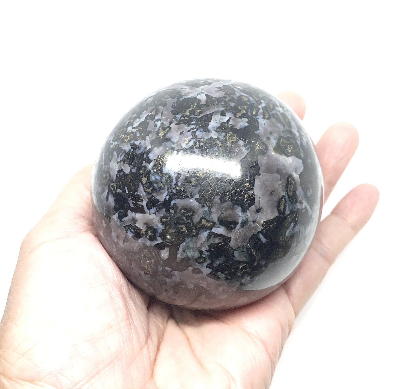 Indigo Gabbro (Mystic Merlinite) Sphere From Madagascar 1.45lbs 75mm