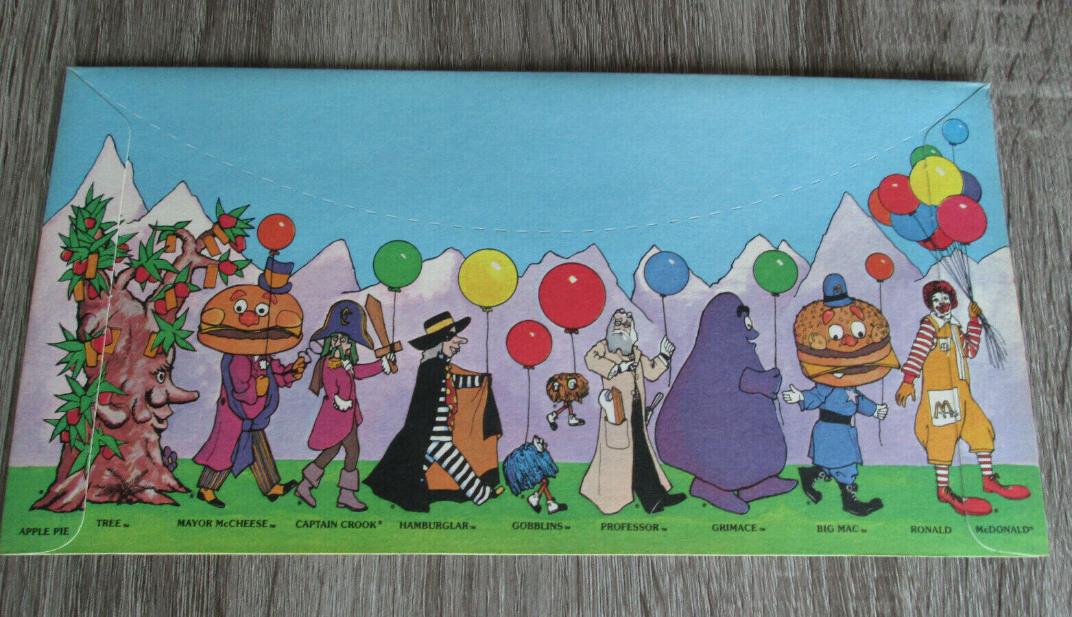 Vintage 1978 McDonald’s Cardboard Paper Birthday Hat lot of 2 Hamburglar Grimace