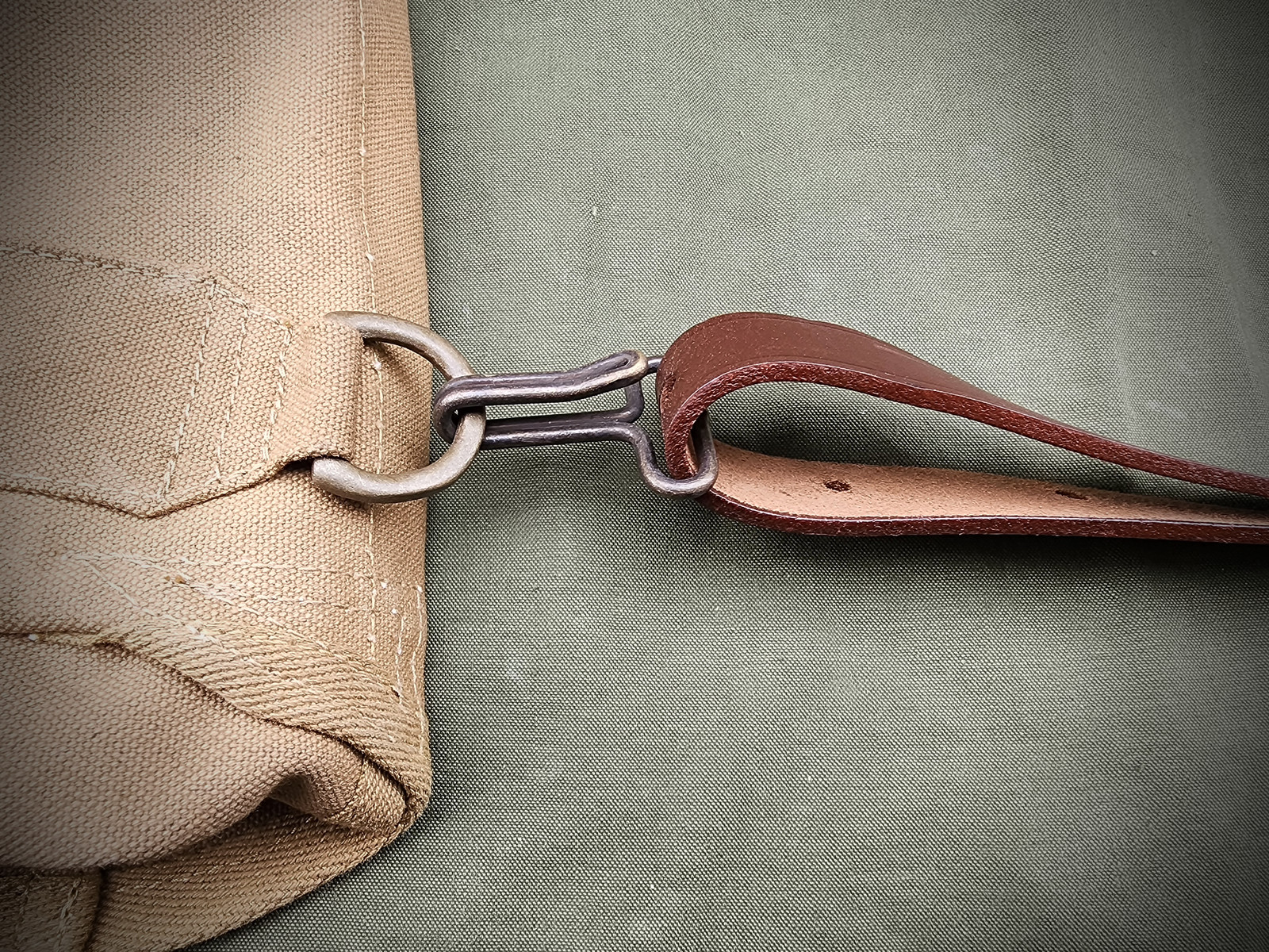 U.S. Spanish American War M1878 Haversack with Leather Shoulder Strap Ration Bag