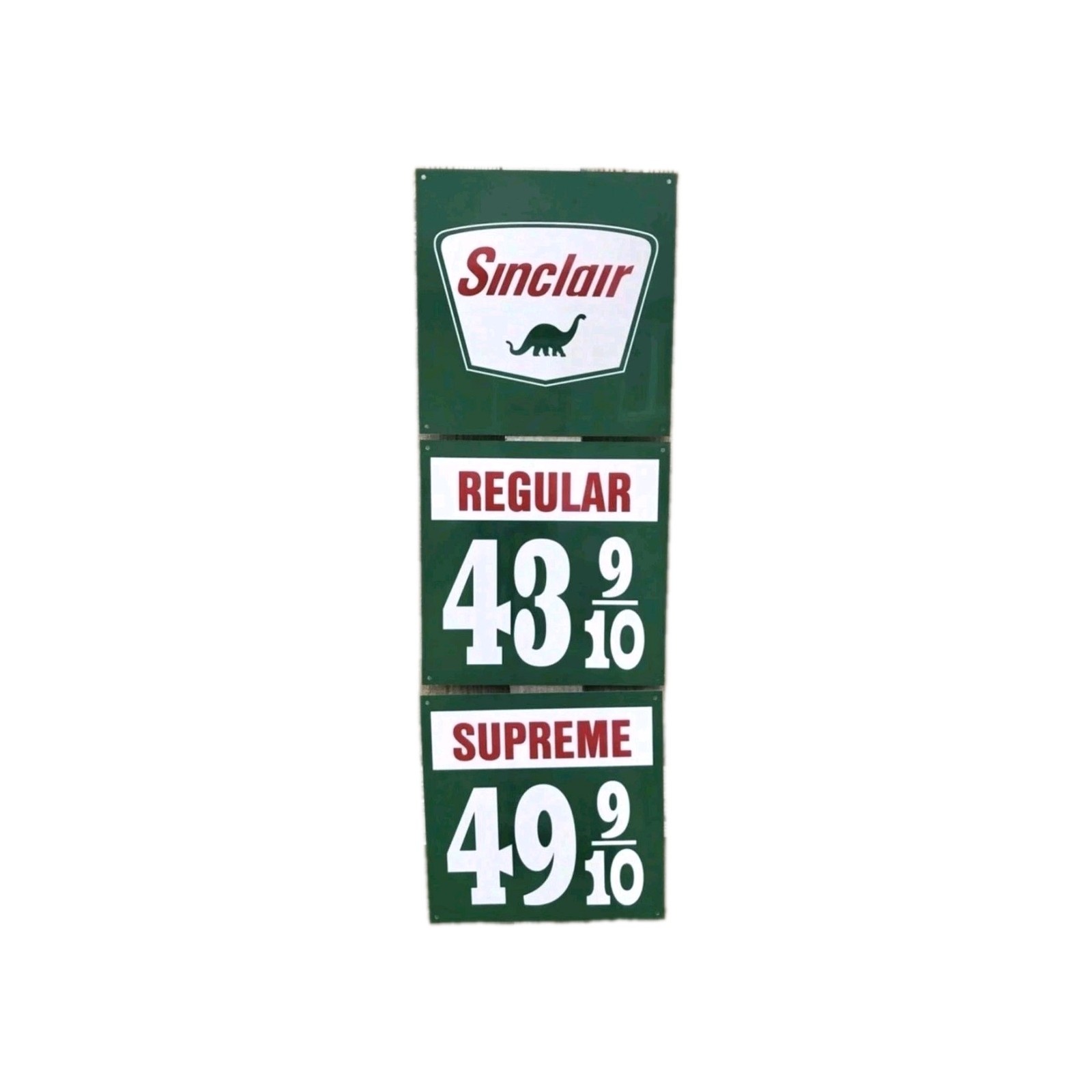 12×36 3 piece Sinclair Dino Gas Station Gasoline Price Gas&Oil Advertising Sign