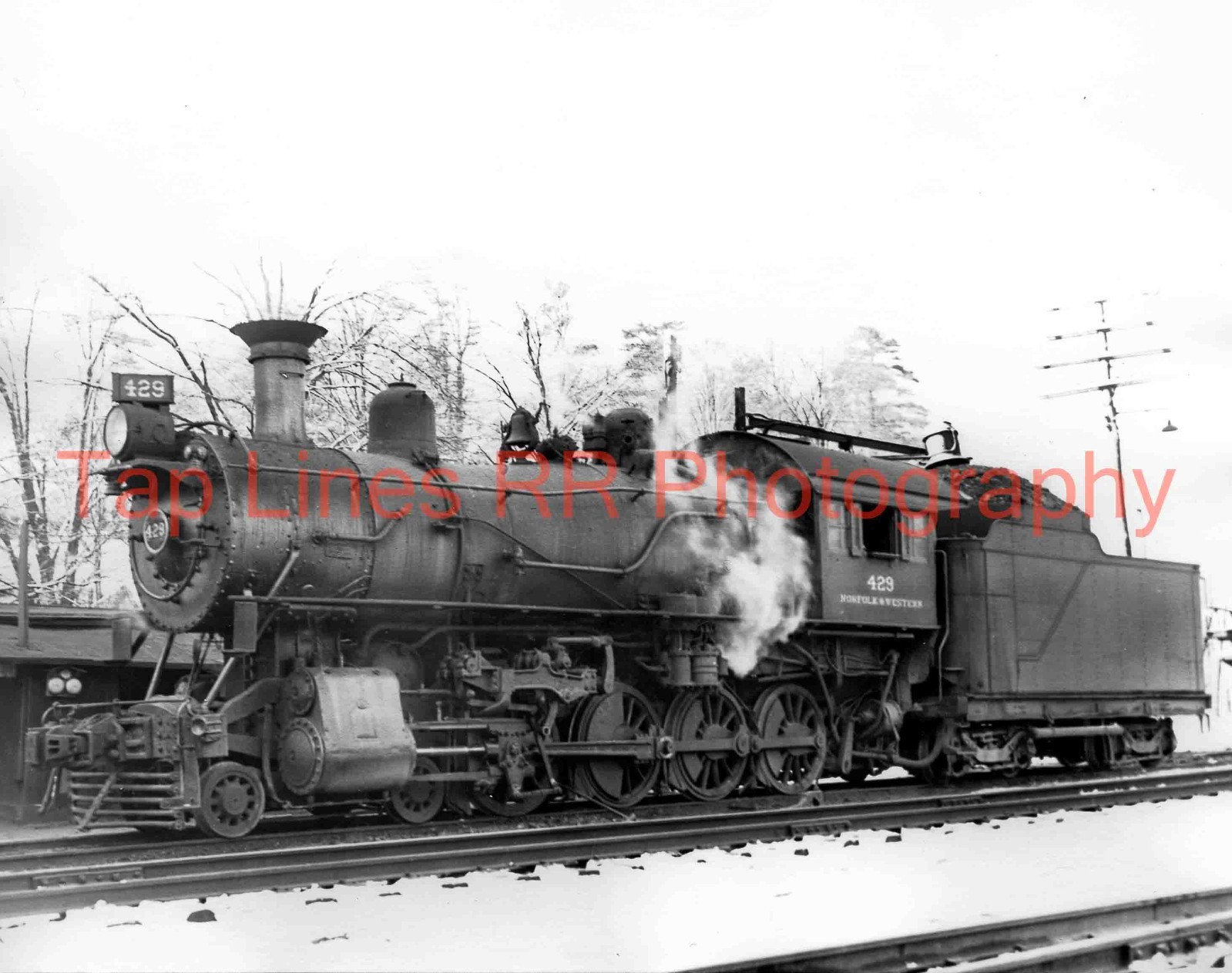 Norfolk & Western #429 1/3/1942 Abingdon VA by Gibson Vance New 8×10 Photo