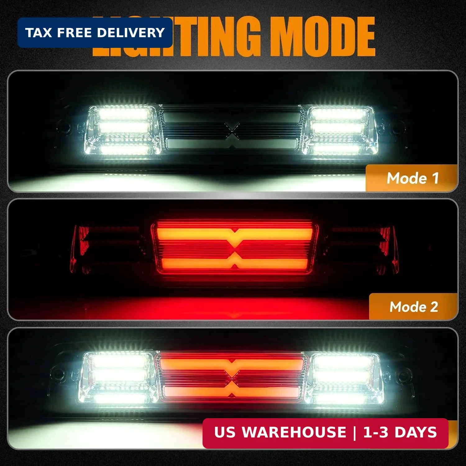 Third 3rd Brake Light LED for 2009-2017 Dodge Ram 1500, High Mount Rear Brake Li