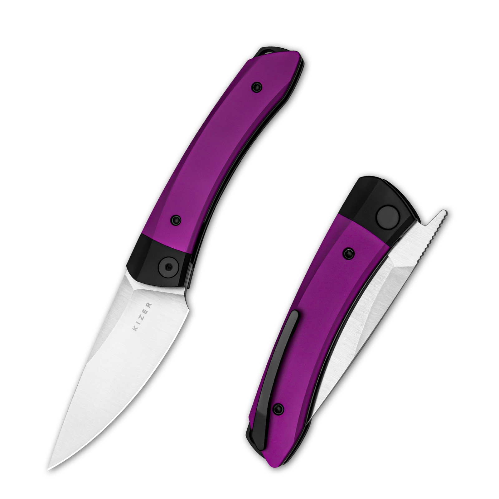 Kizer Mini Momo Drop Point Folding Pocket Knife 154CM Blade Aluminum Handle