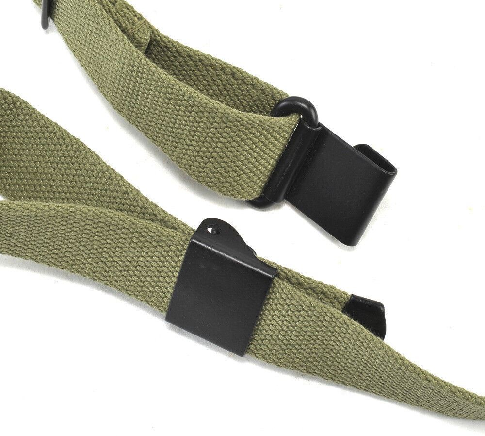 M1 GARAND CANVAS RIFLE SLING with Correct WW2 Hardware OD marked JT&L 1944