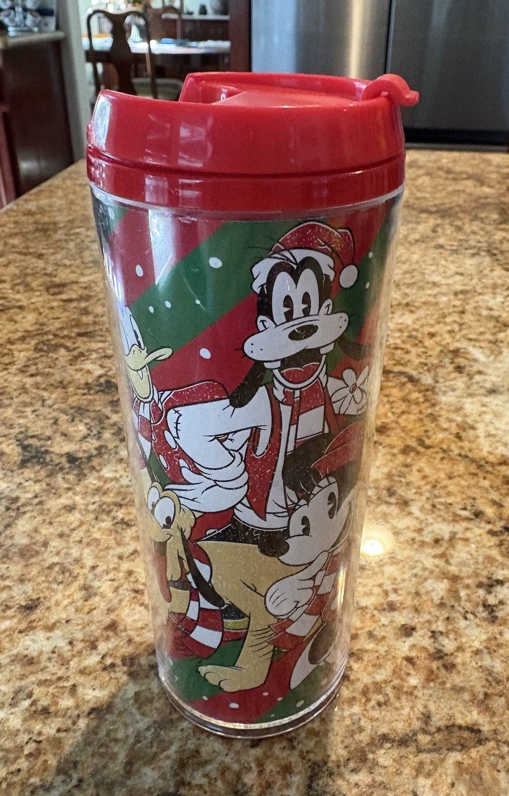 Zak Designs Disney Christmas Travel Flip Top Cup Kids Holds 8oz Mickey & Friends