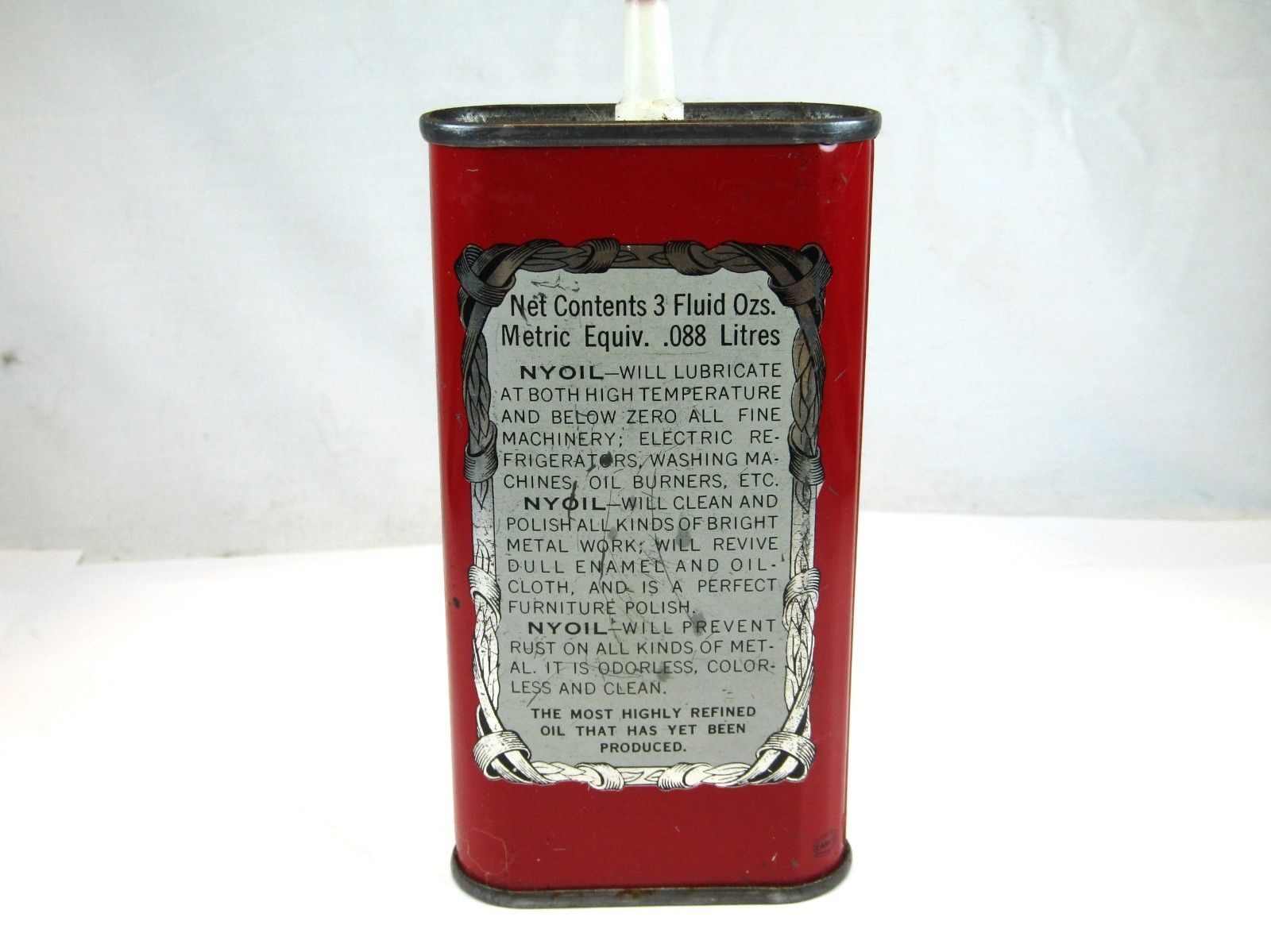 Vintage Nyoil Oil Can Handy Oiler -1/2 full – 3 ounces