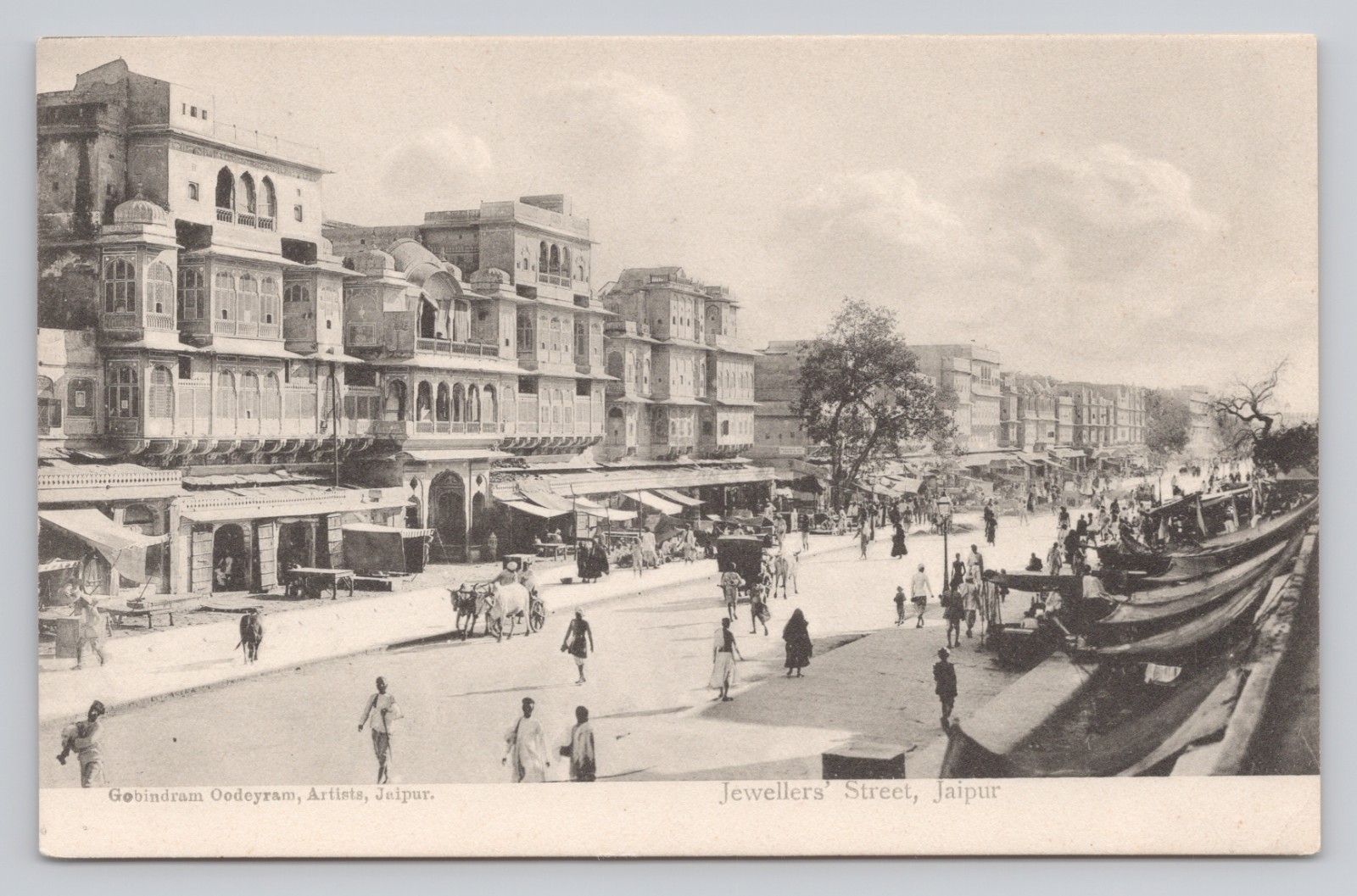 Jewellers Street Johari Bazaar Jaipur India Busy Street View Postcard