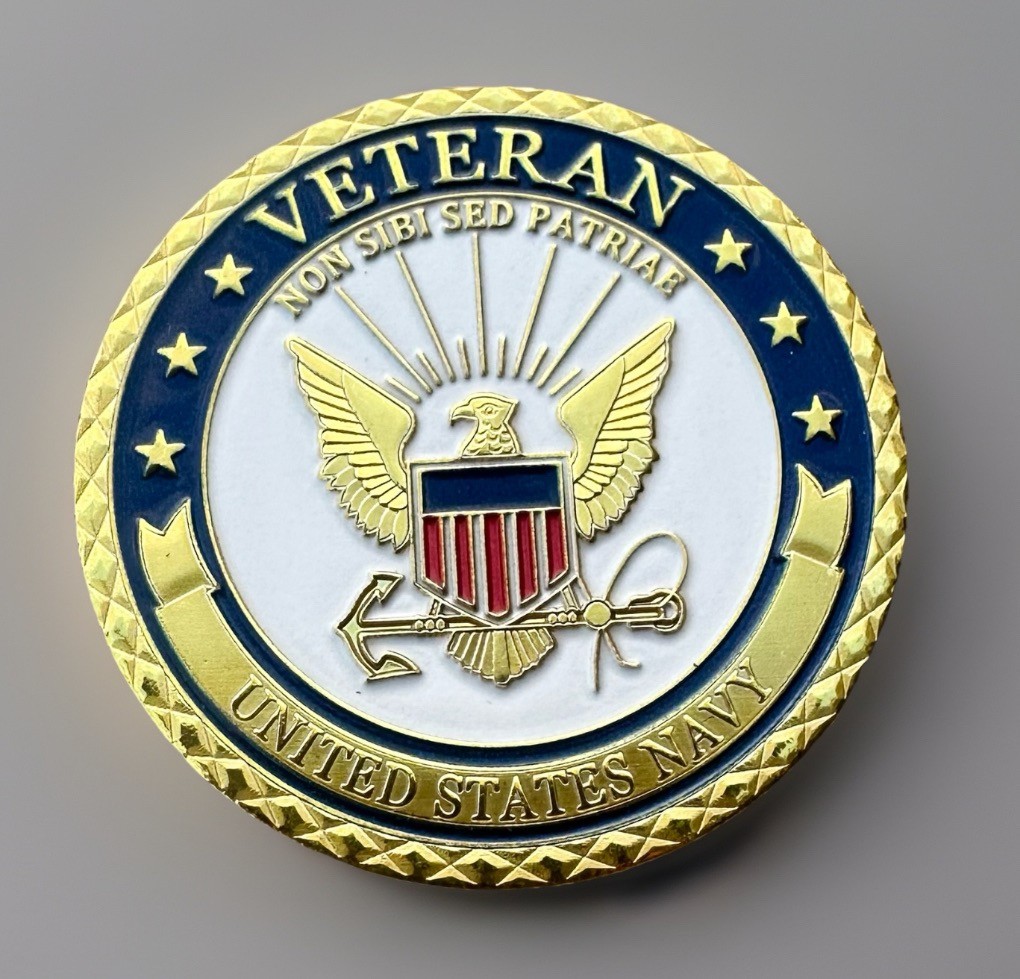 U.S. Navy Veteran Challenge Coin ·IN STOCK· ·FAST SHIPPING· ·NEW·