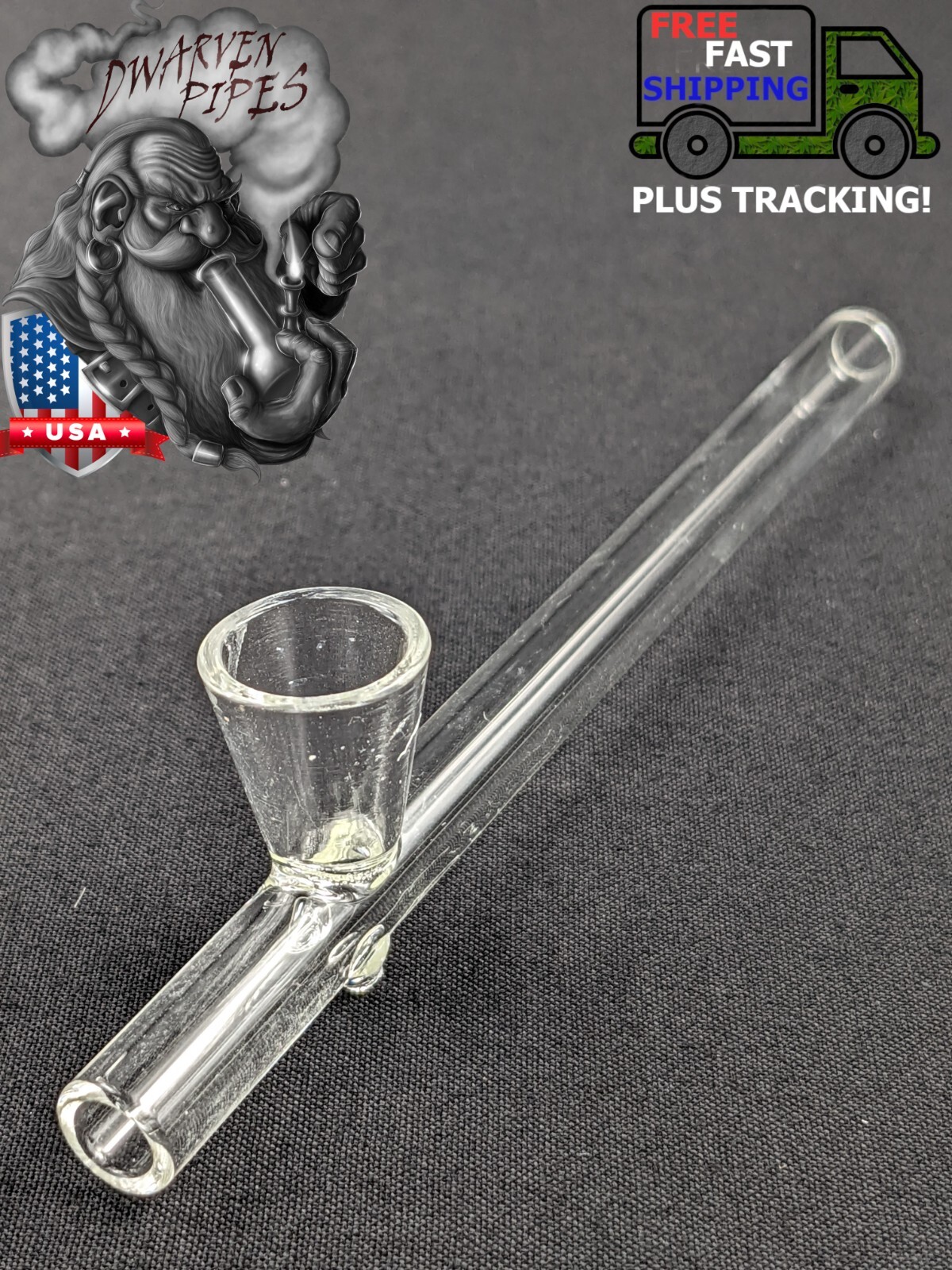 5.75″ Clear Glass Tobacco Smoking Steamroller Style Pipe