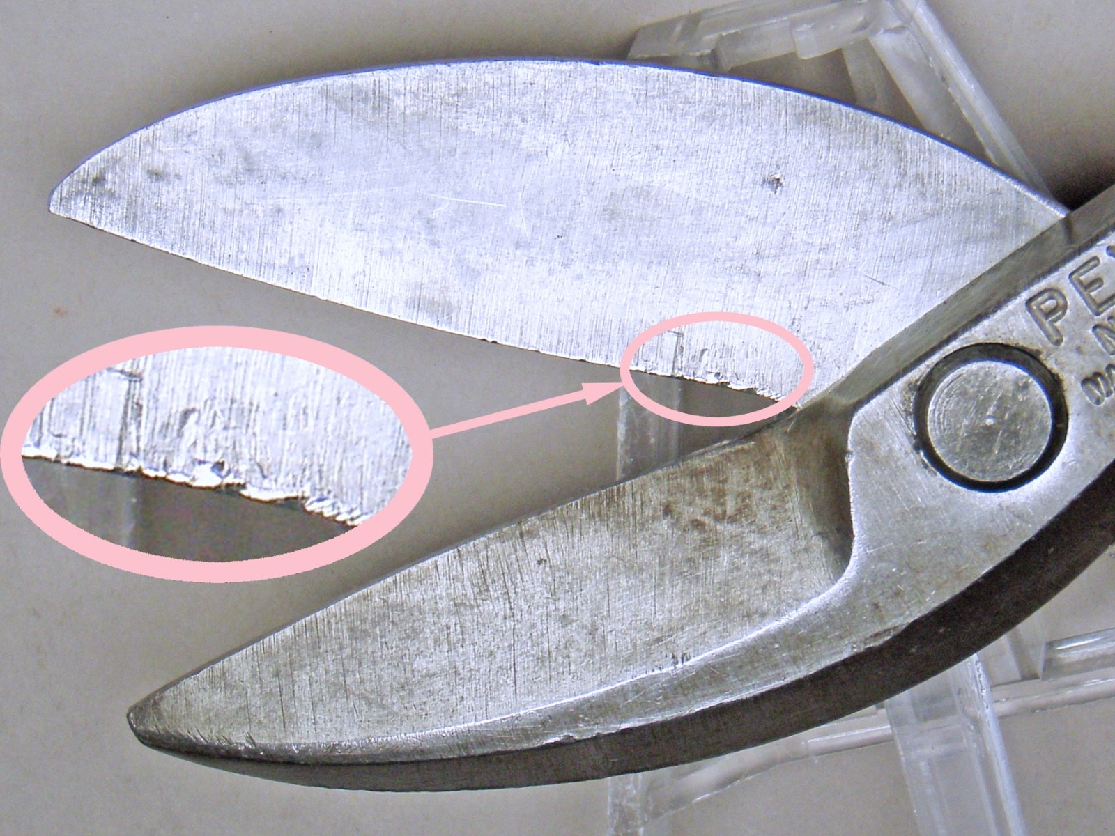 Vintage Pexto No 10 Tin Snips 11.5″ OAL Cuts 24ga Stainless Made in USA ==EXC==