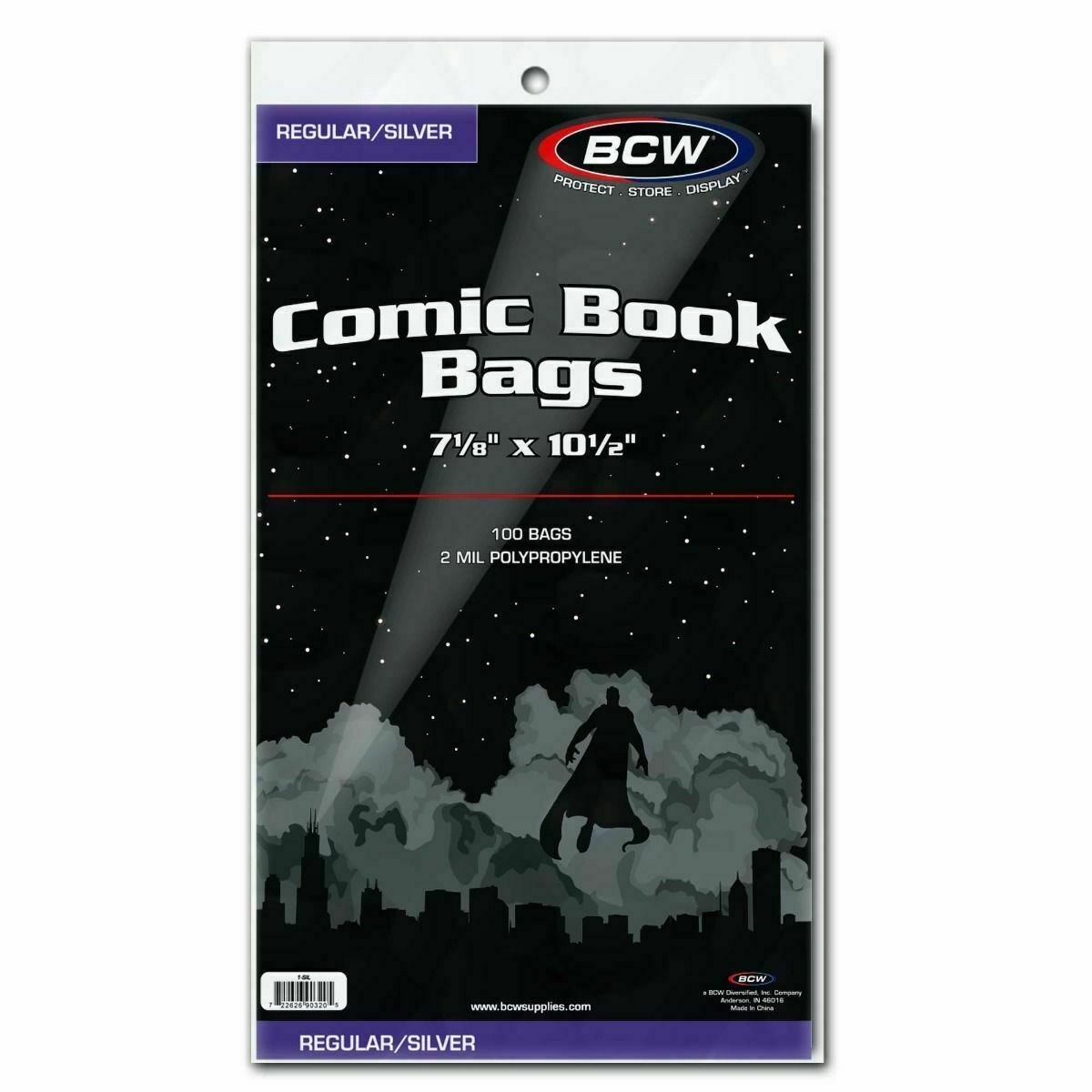 100 – BCW Silver Backing Boards & 2-Mil Polypropylene Comic Book Bags Set of 100