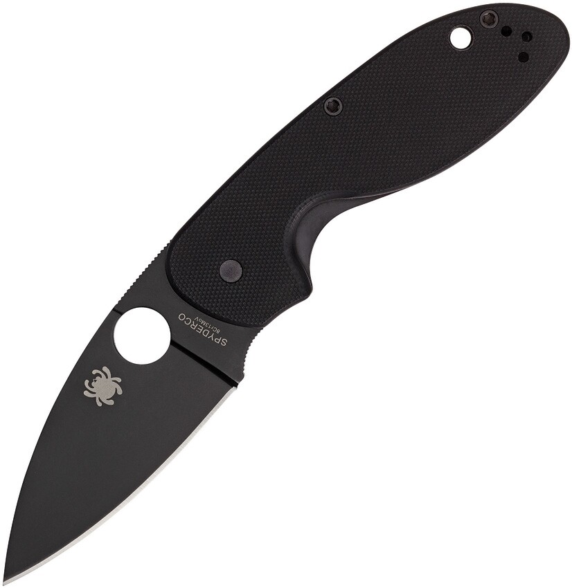 Spyderco Efficient Liner Lock Knife Black G10 Handle Plain Black Edge C216GPBBK