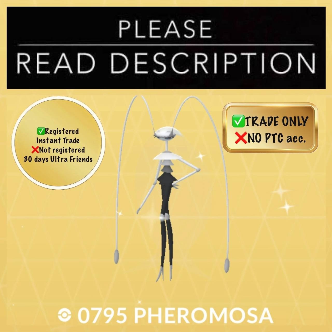 Shiny Pheromosa (Instant registered or 30 days Ultra Friends) – Pokémon Go