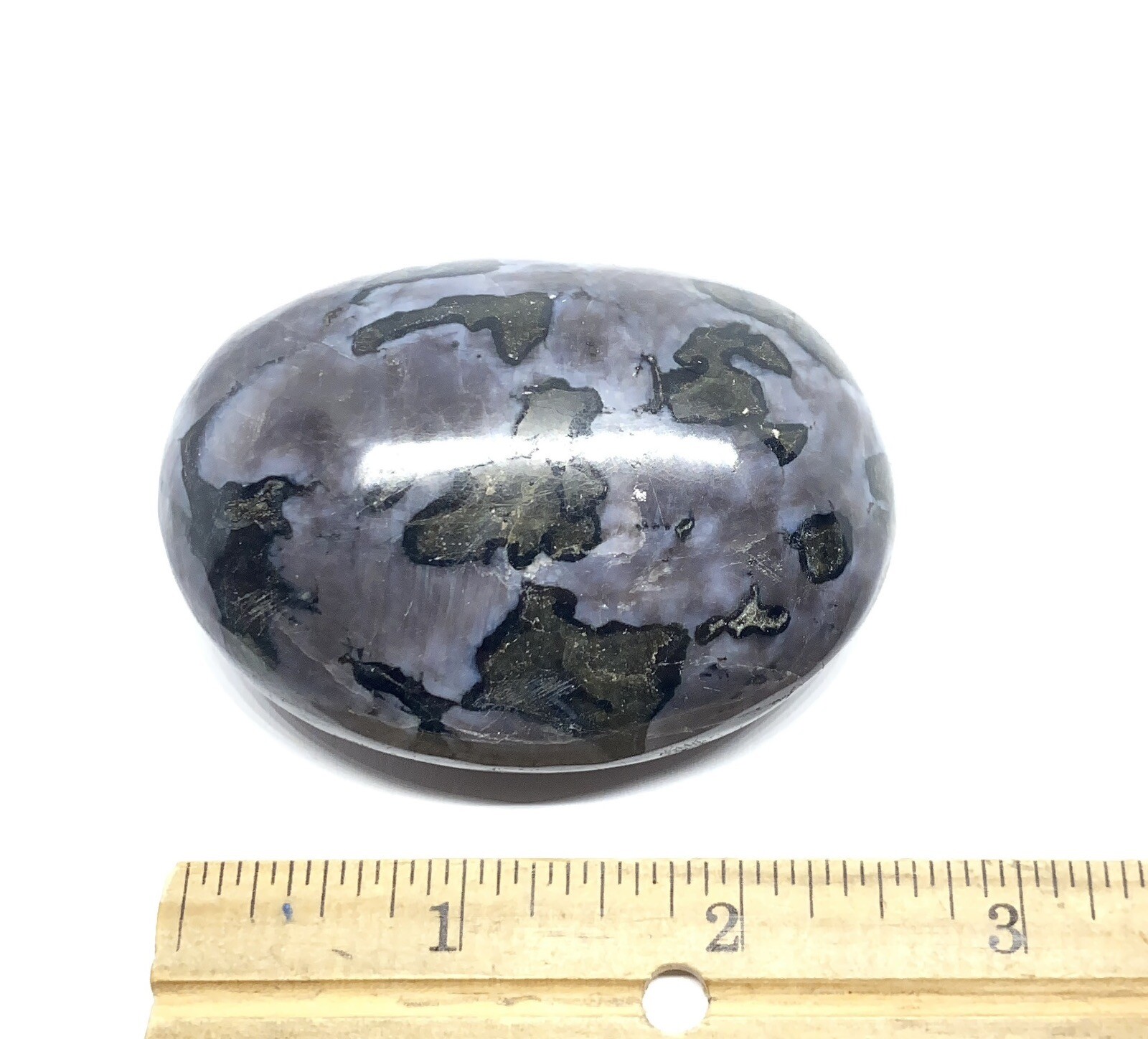 Indigo Gabbro (Mystic Merlinite) Palm Stone From Madagascar 181g Reiki