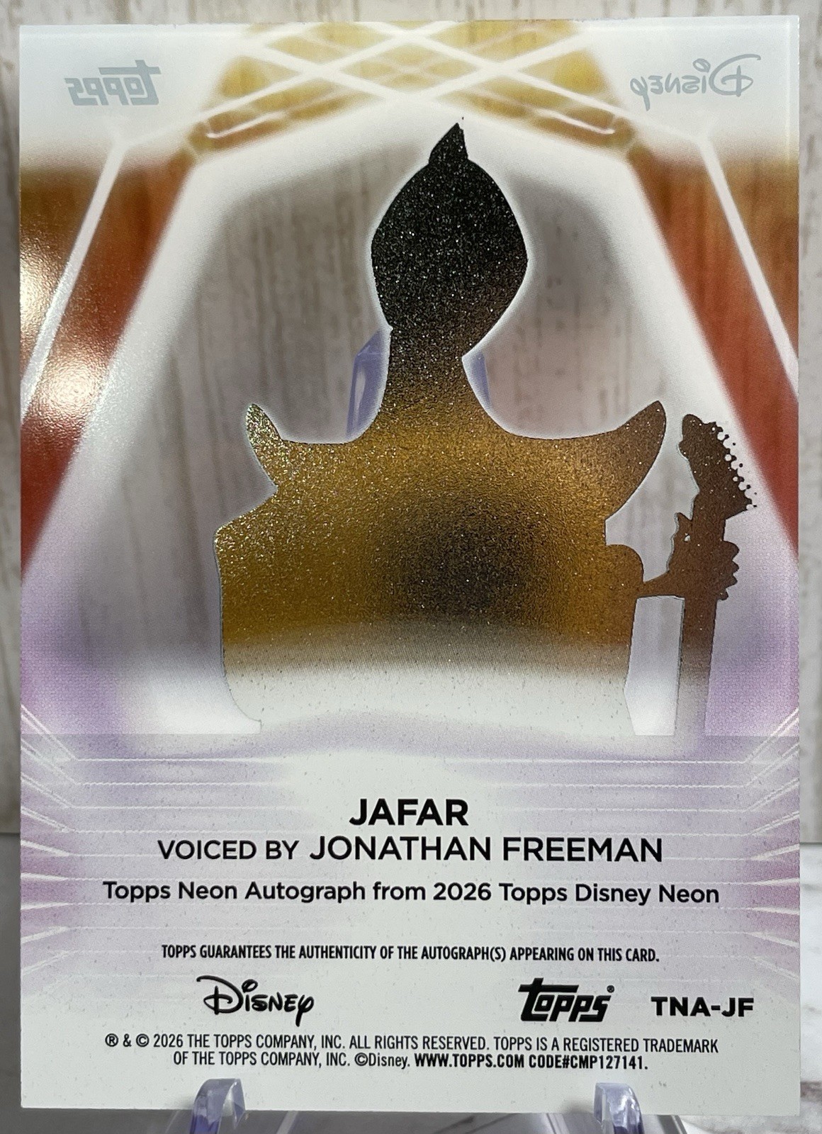2026 Topps Disney Neon Jonathan Freeman as Jafar #TNA-JF Auto Acetate Card 97/99