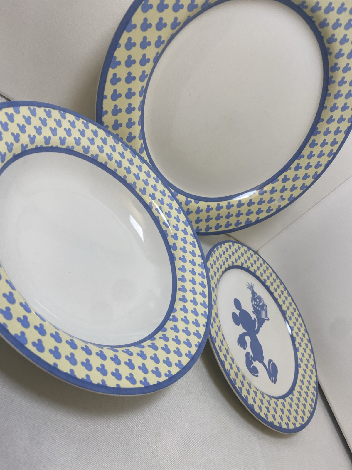 Disney Mickey Mouse Collectible Stoneware Dish Set of 3