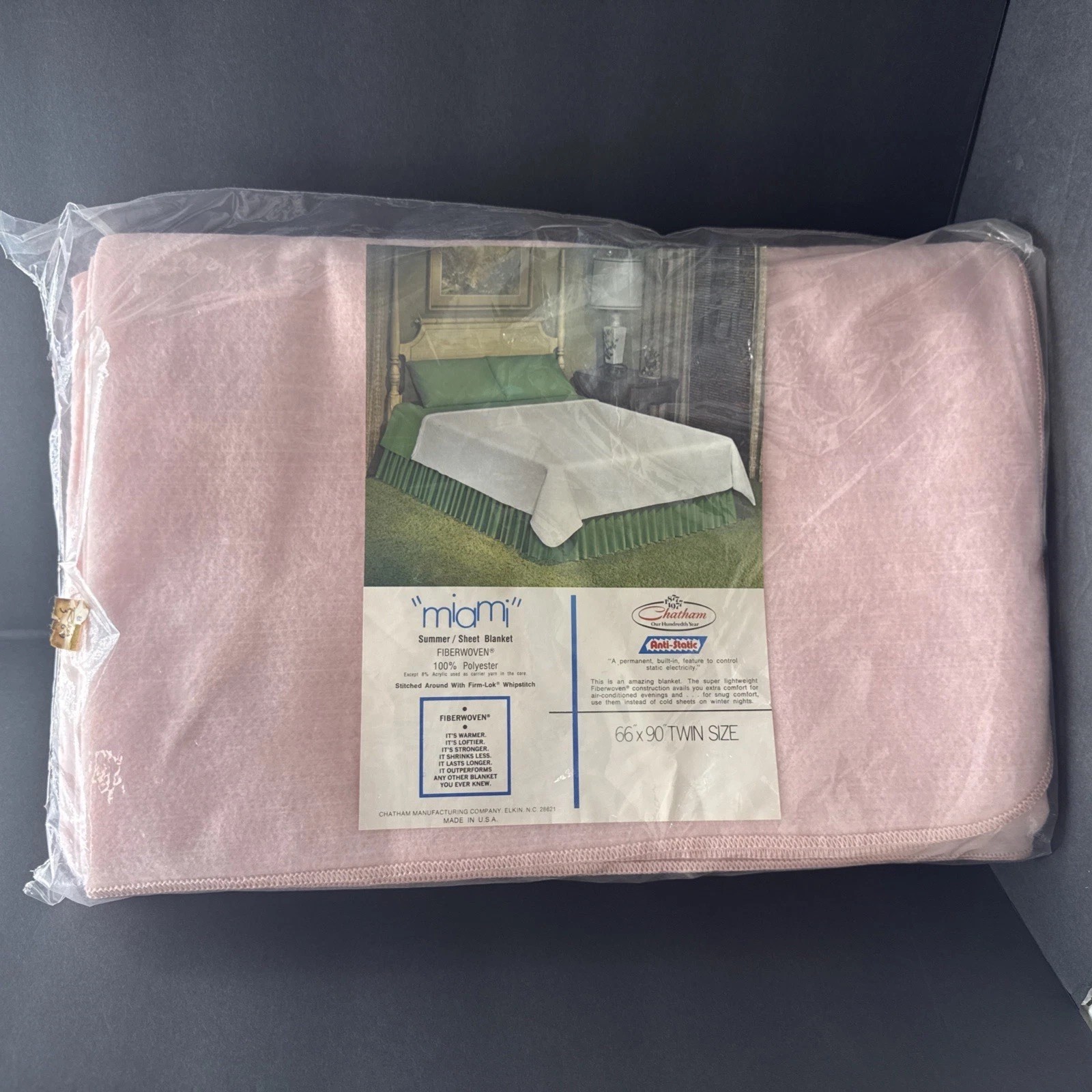 VtG NEW Chatham Pink Summer Miami Sheet Blanket-100% Polyester 66”X90” Twin Size