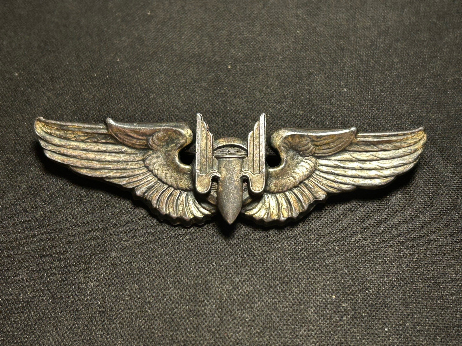 WW2 US Army Air Force Gunner Pilot Wing Full Size – Two Piece Sterling