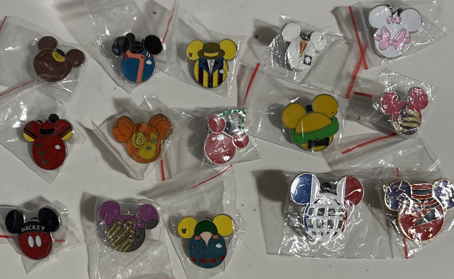 Disney Mickey Mouse HEAD Only Pins lot of 15